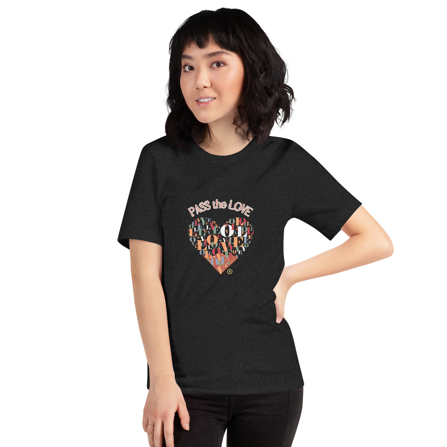 Heart T-Shirt - Unisex - Black Heather