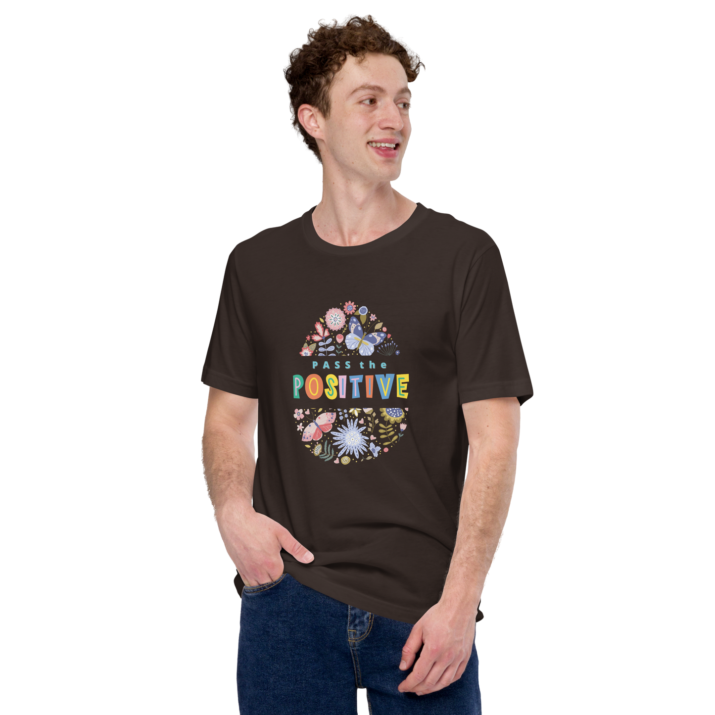 Graphic Floral T-Shirt - Unisex - Brown