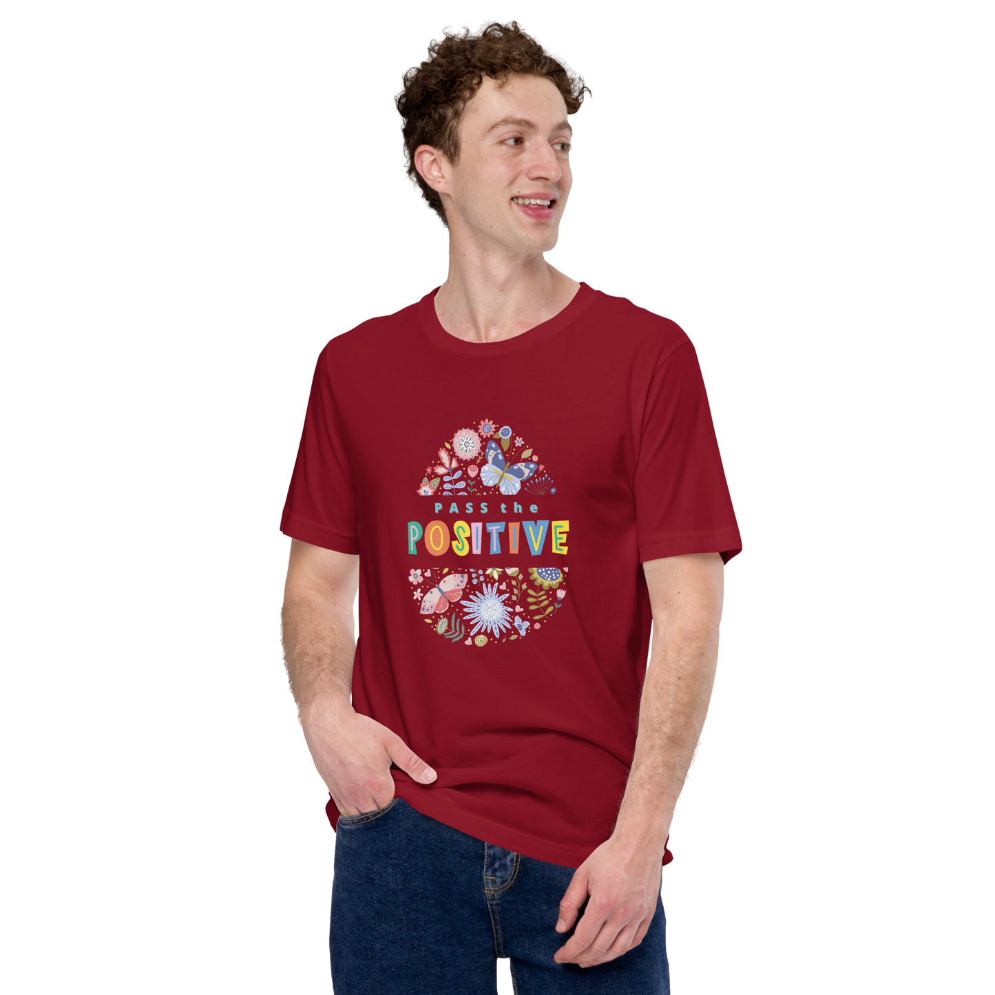 Graphic Floral T-Shirt - Unisex - Cardinal