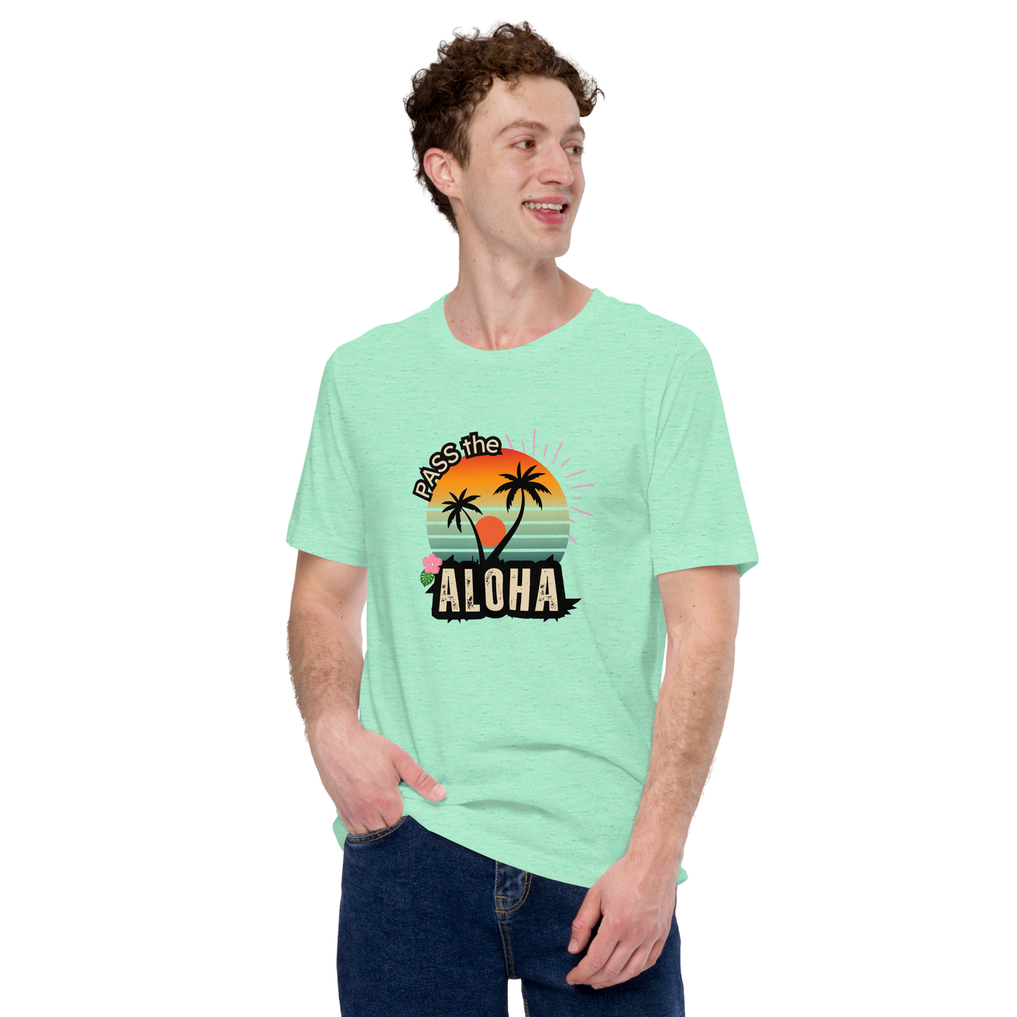 Palm Tree T-Shirt - Unisex - Heather Mint