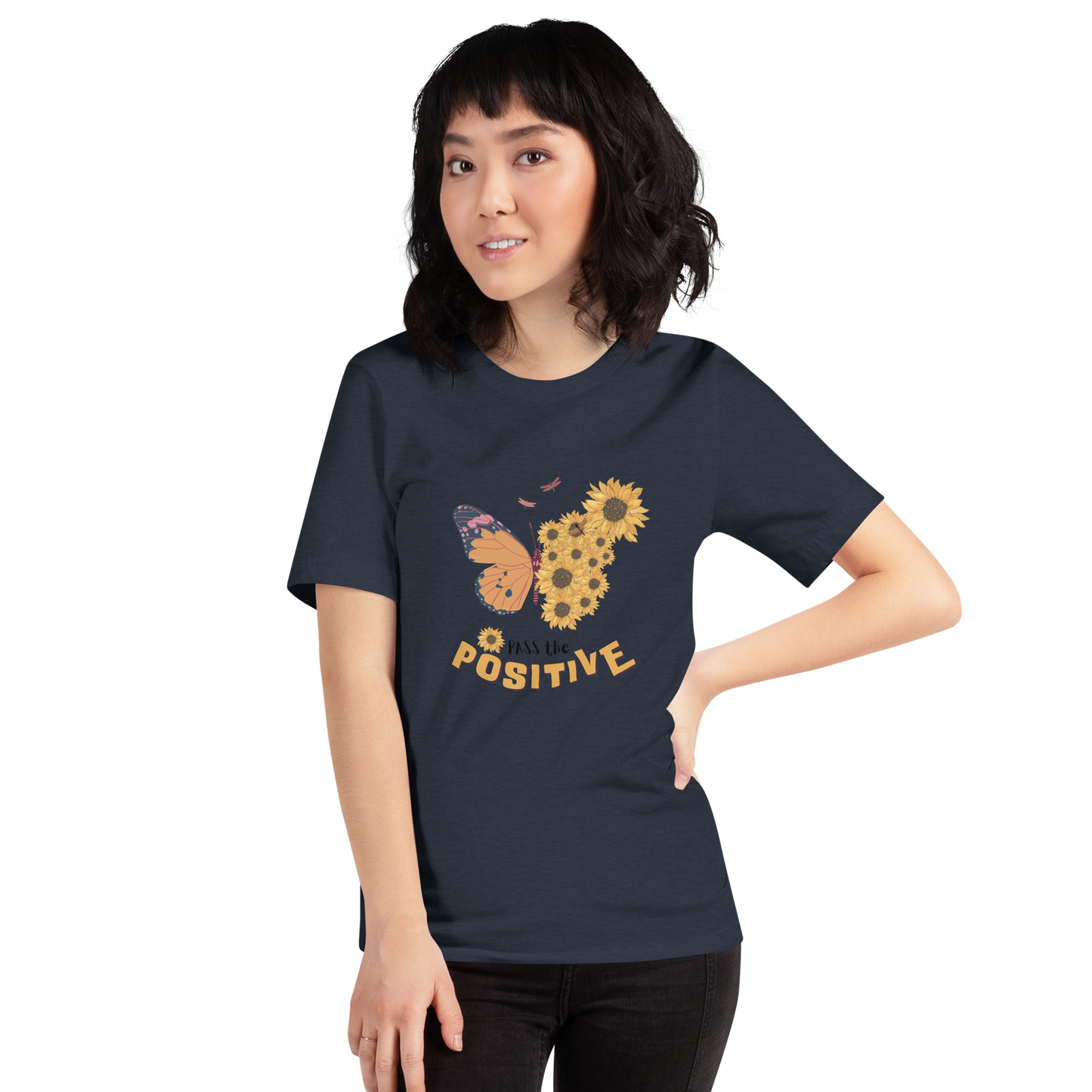 Floral T-Shirt - Unisex - Heather Navy