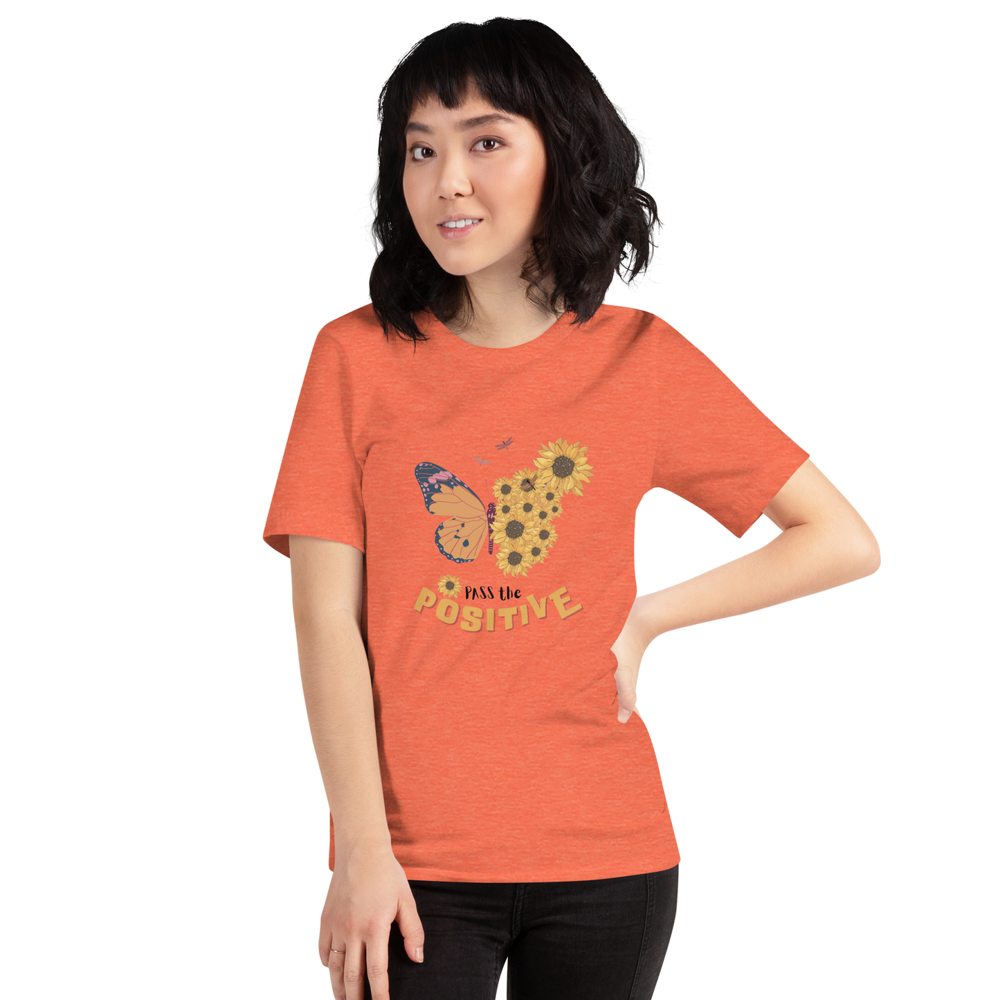 Floral T-Shirt - Unisex - Heather Orange