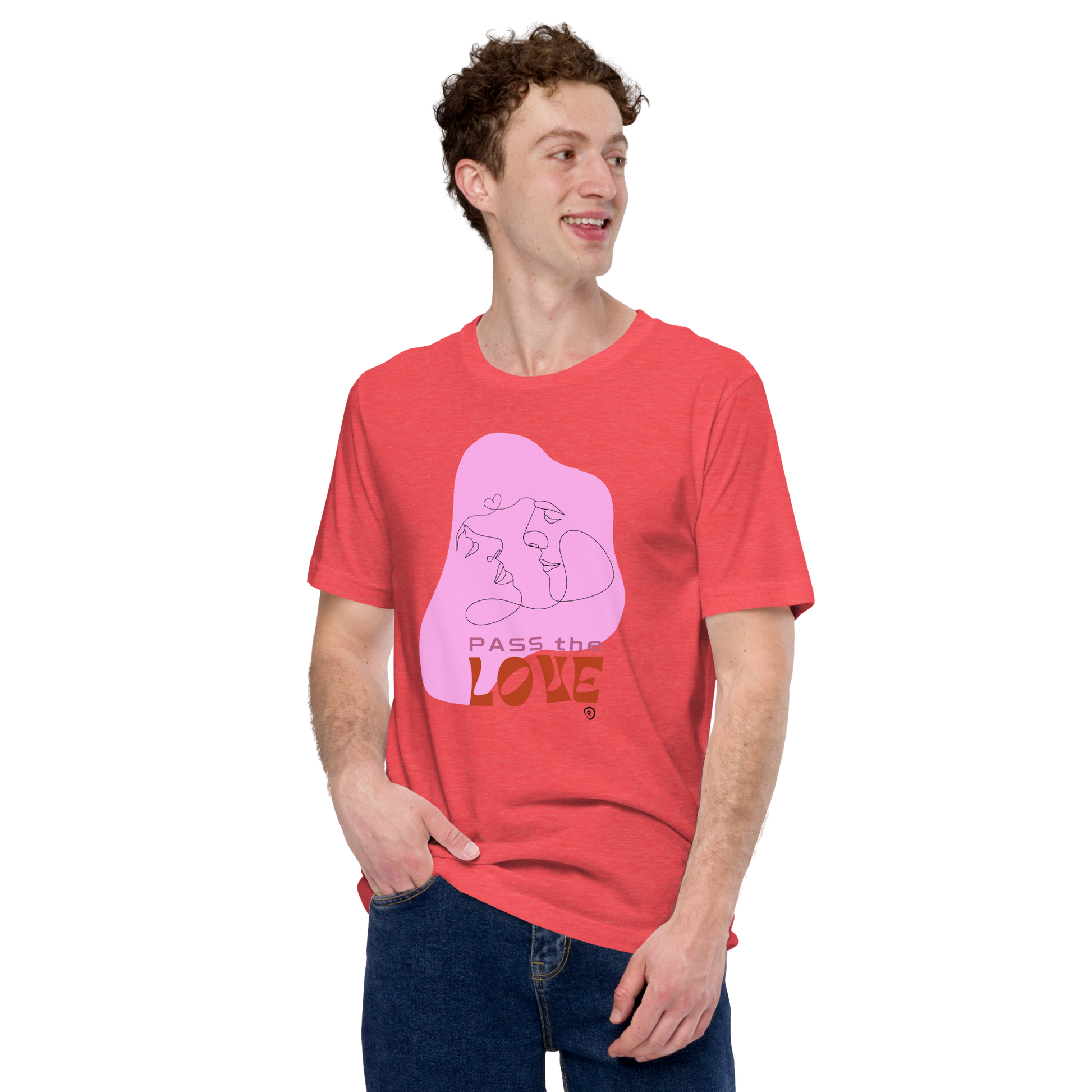 Kiss T-Shirt - Unisex - Heather Red