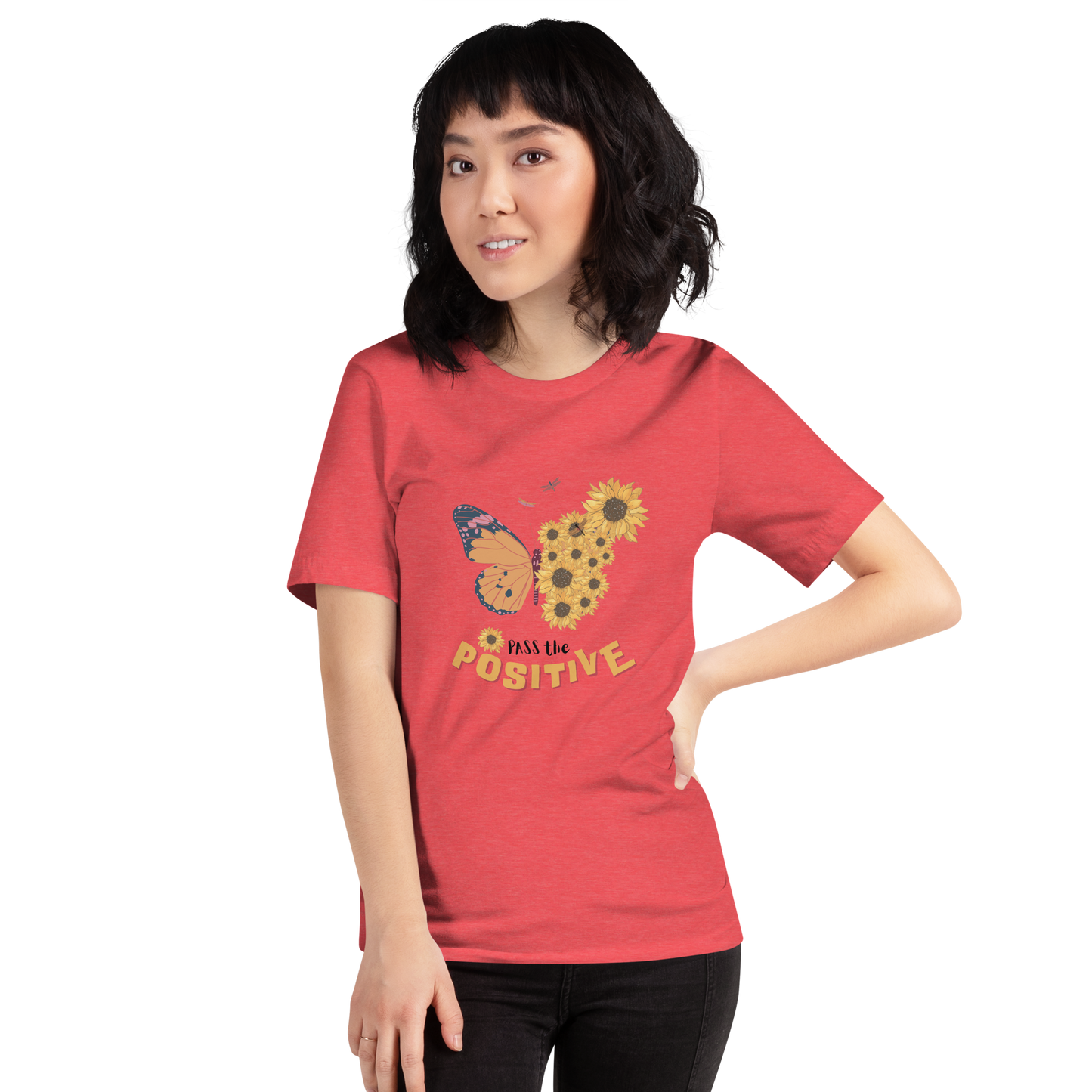 Floral T-Shirt - Unisex - Heather Red