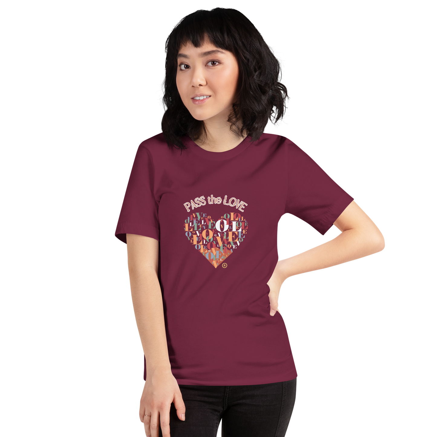 Heart T-Shirt - Unisex - Maroon