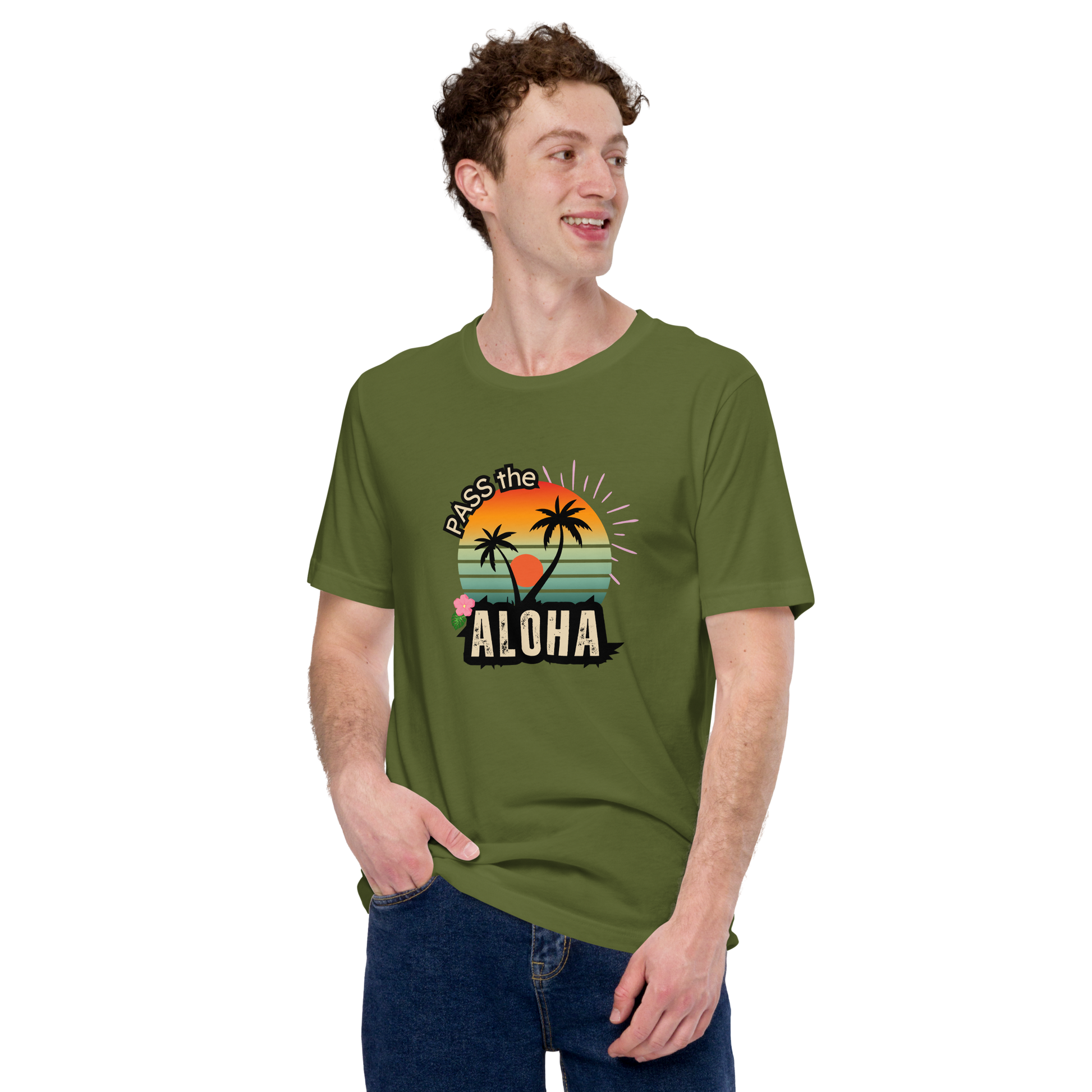 Palm Tree T-Shirt - Unisex - Olive