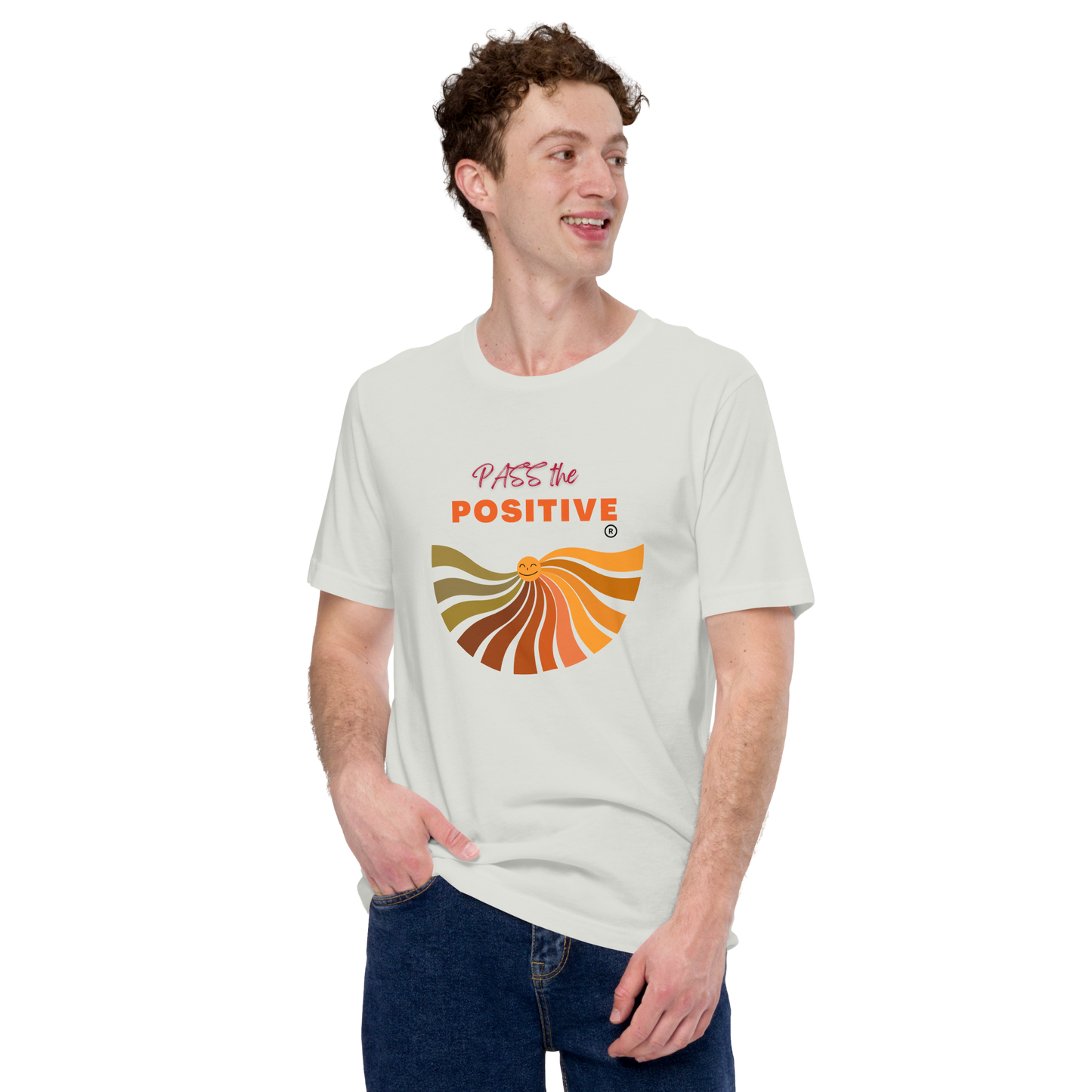Positive Energy Sun T-Shirt - Unisex Relaxed Fit - Silver
