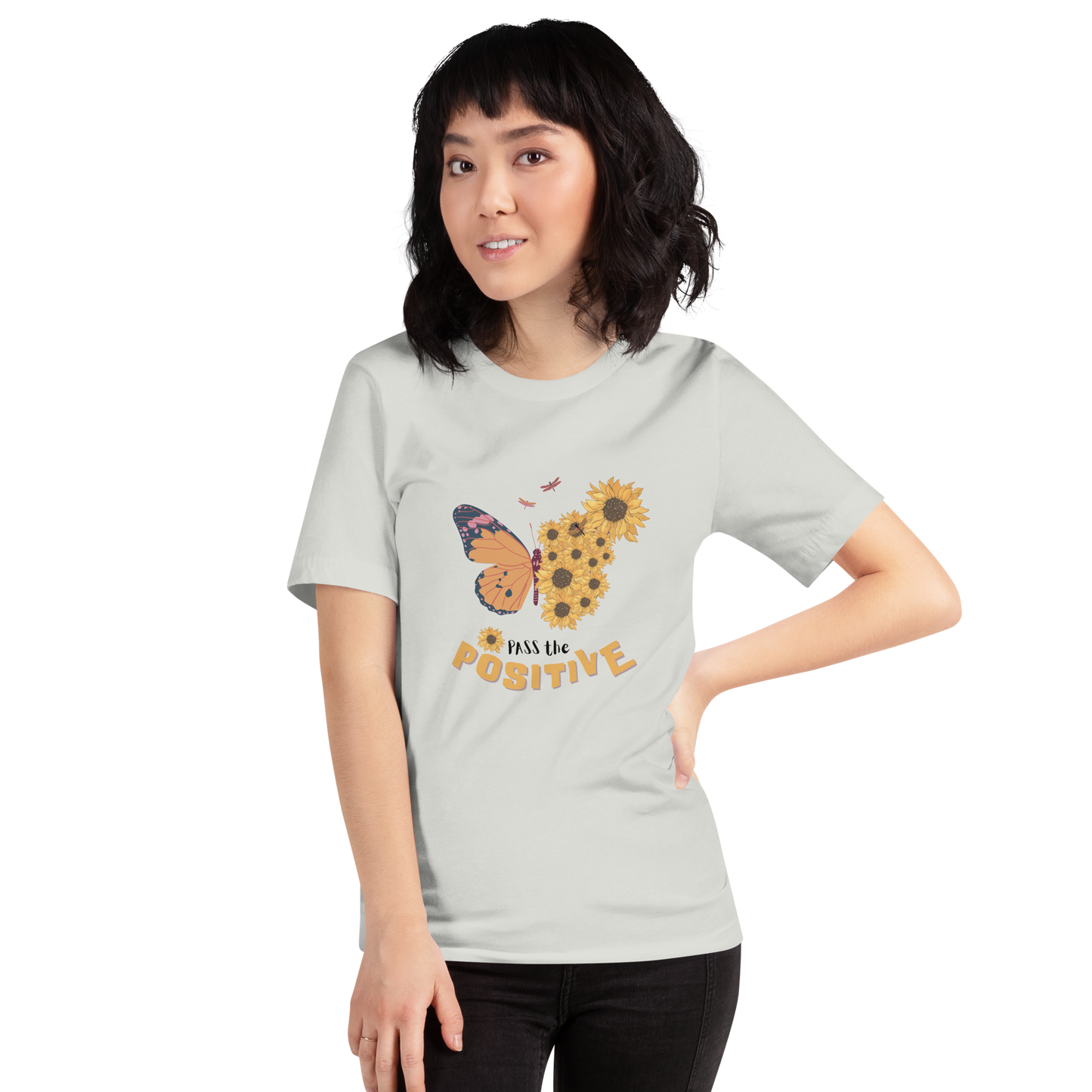 Floral T-Shirt - Unisex - Silver