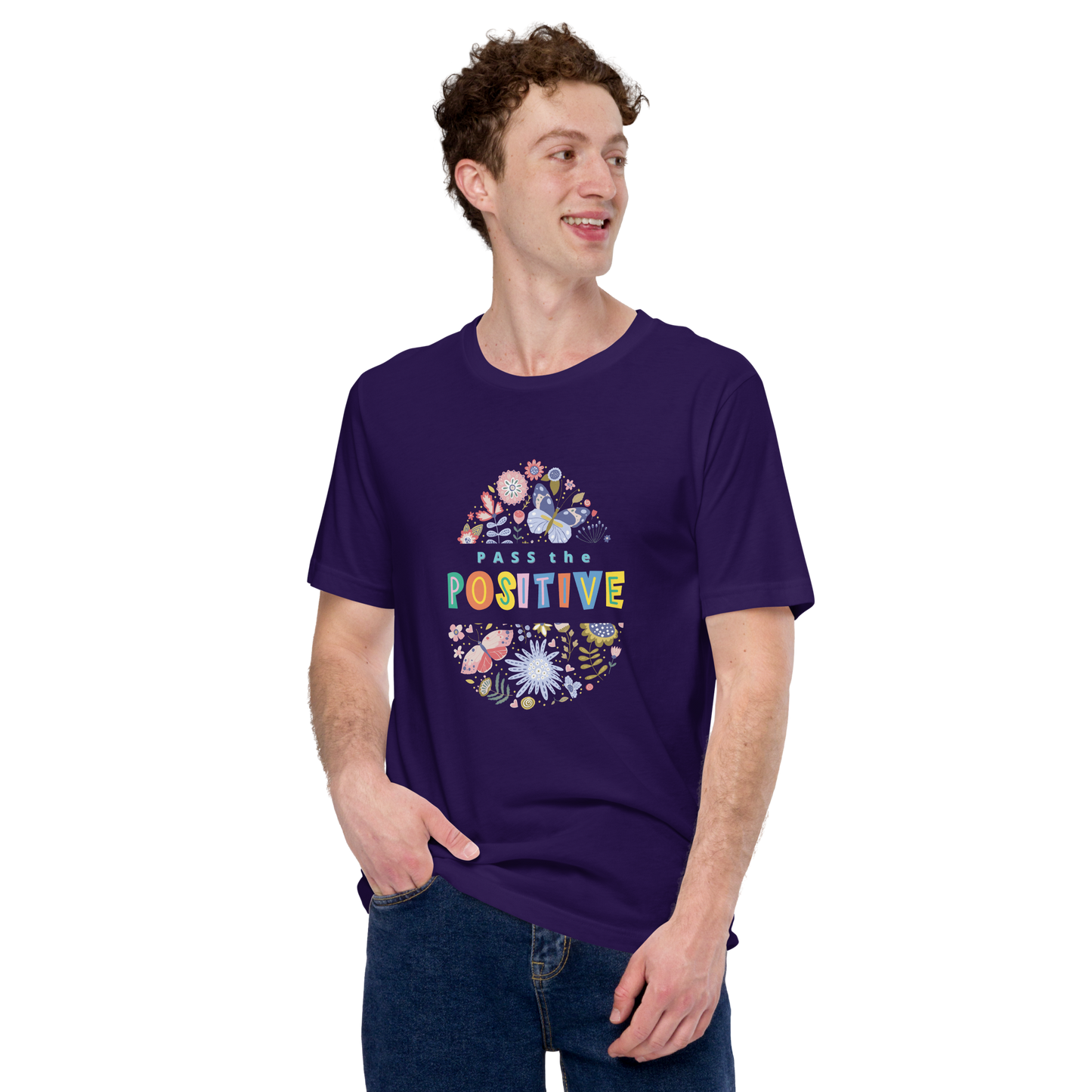 Graphic Floral T-Shirt - Unisex - Team Purple