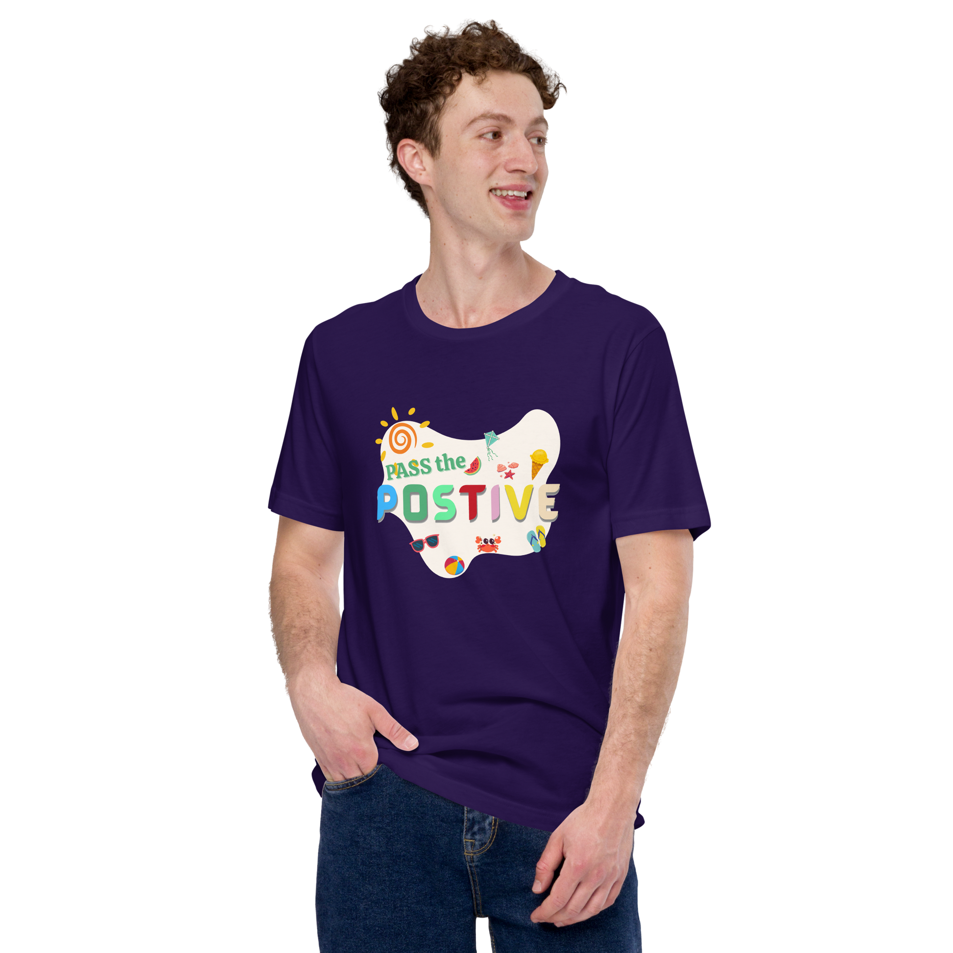 Beach Vibes T-Shirt – Unisex Casual Tee - Team Purple
