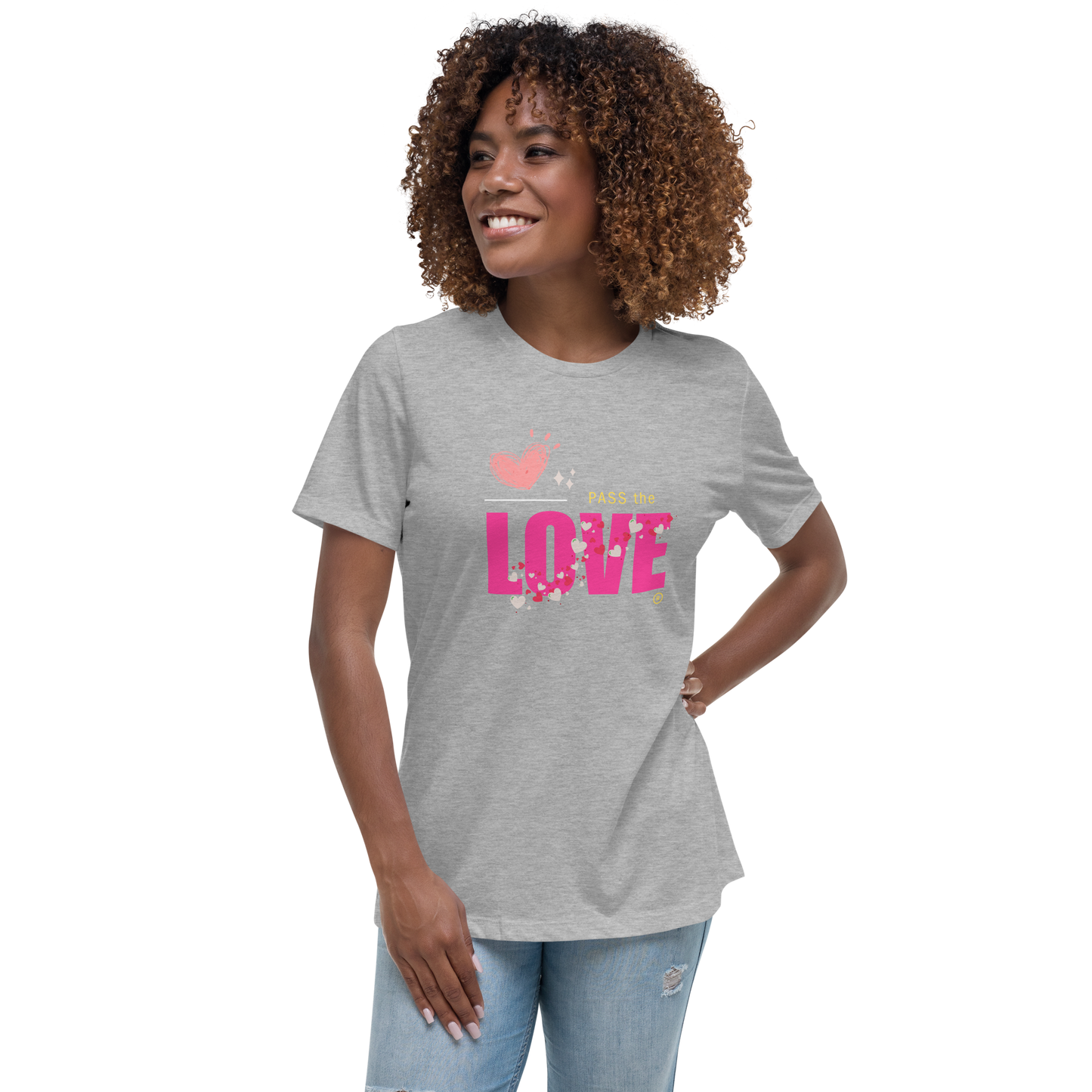 Pink Love T-Shirt - Women's Relaxed - Athletic Heather