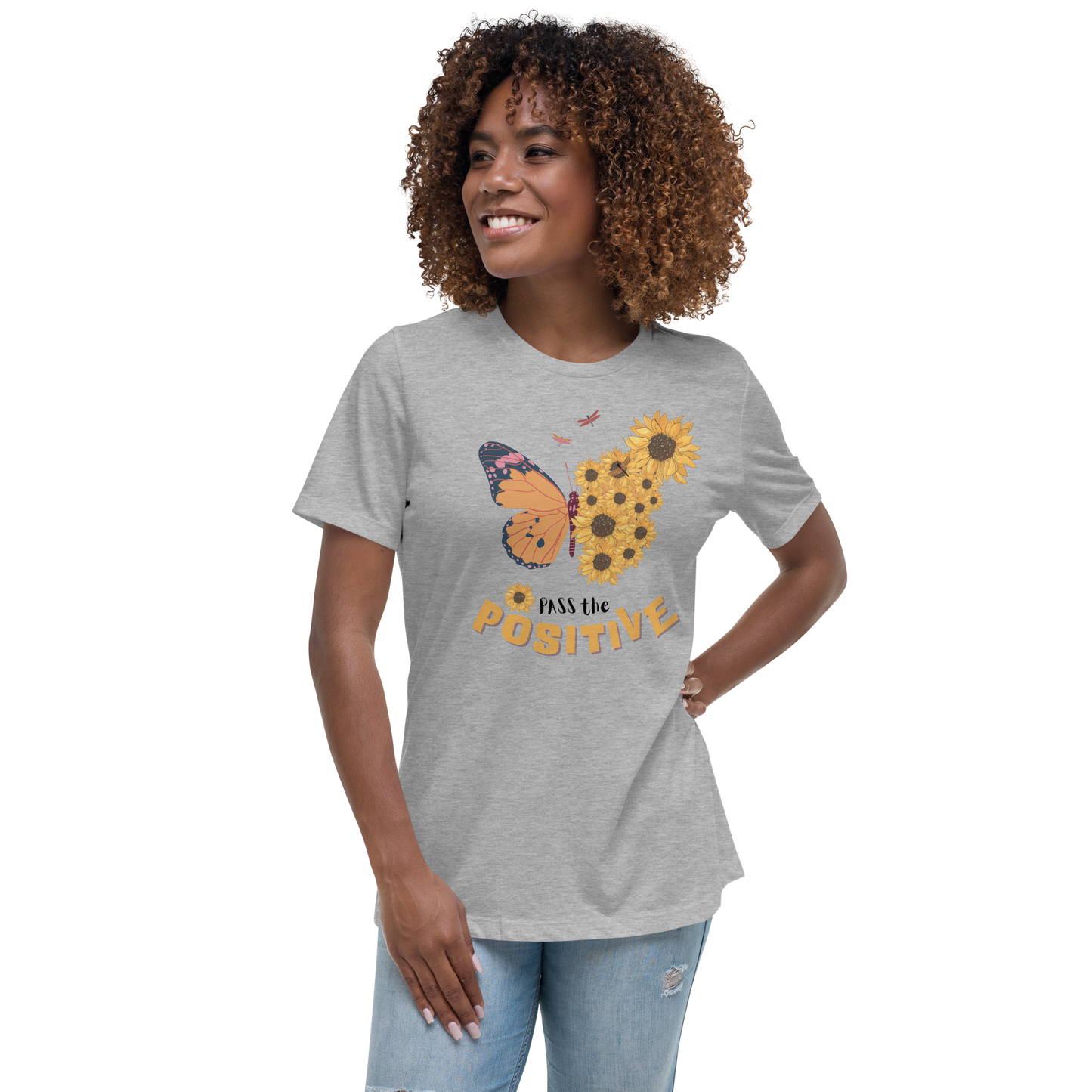 Cute Butterfly T-Shirt - Women's Relaxed - Athletic Heather