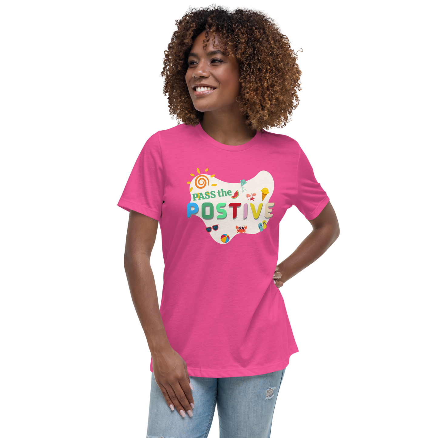Breeze Beach T-Shirt – Women's Relaxed Fit - Berry