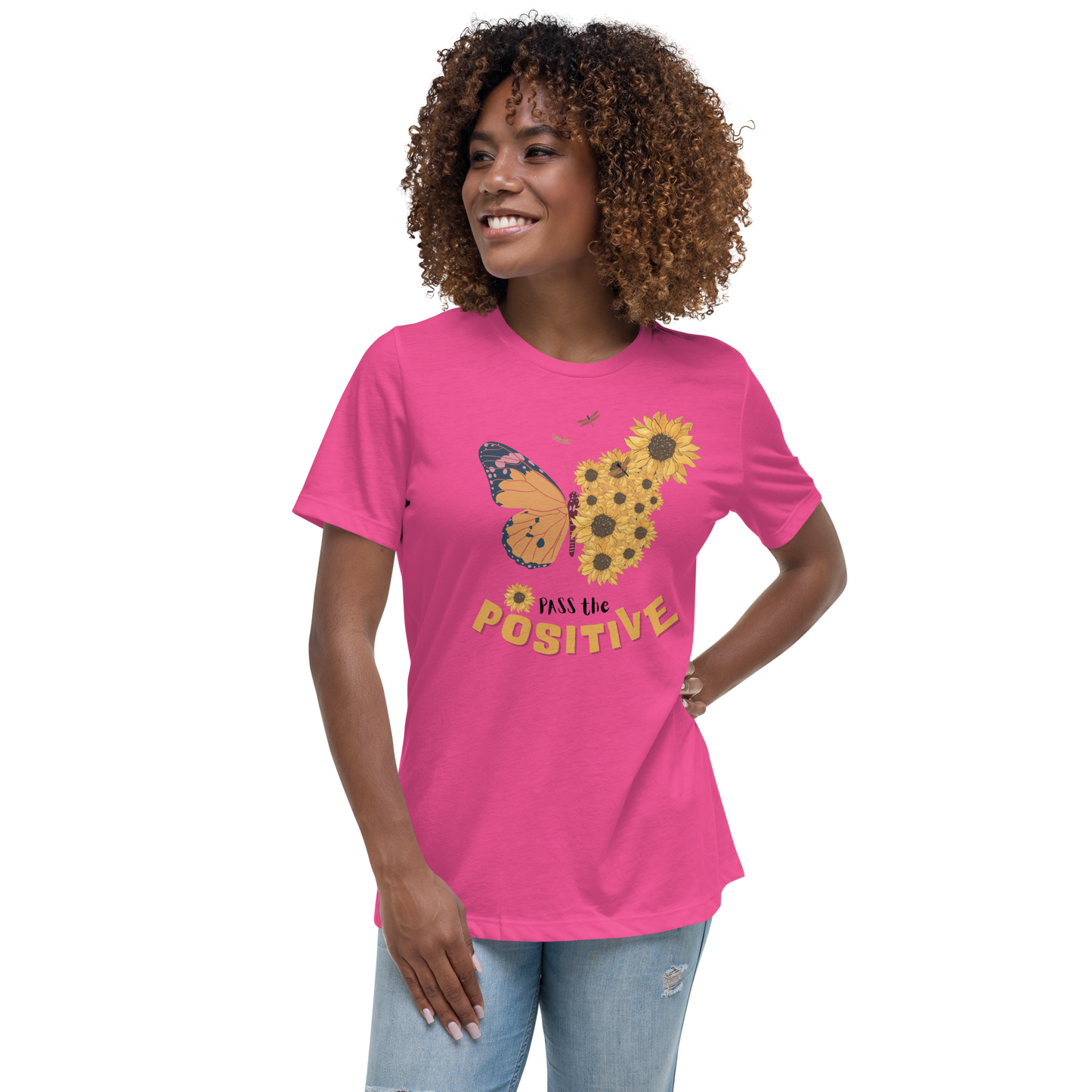 Cute Butterfly T-Shirt - Women's Relaxed - Berry