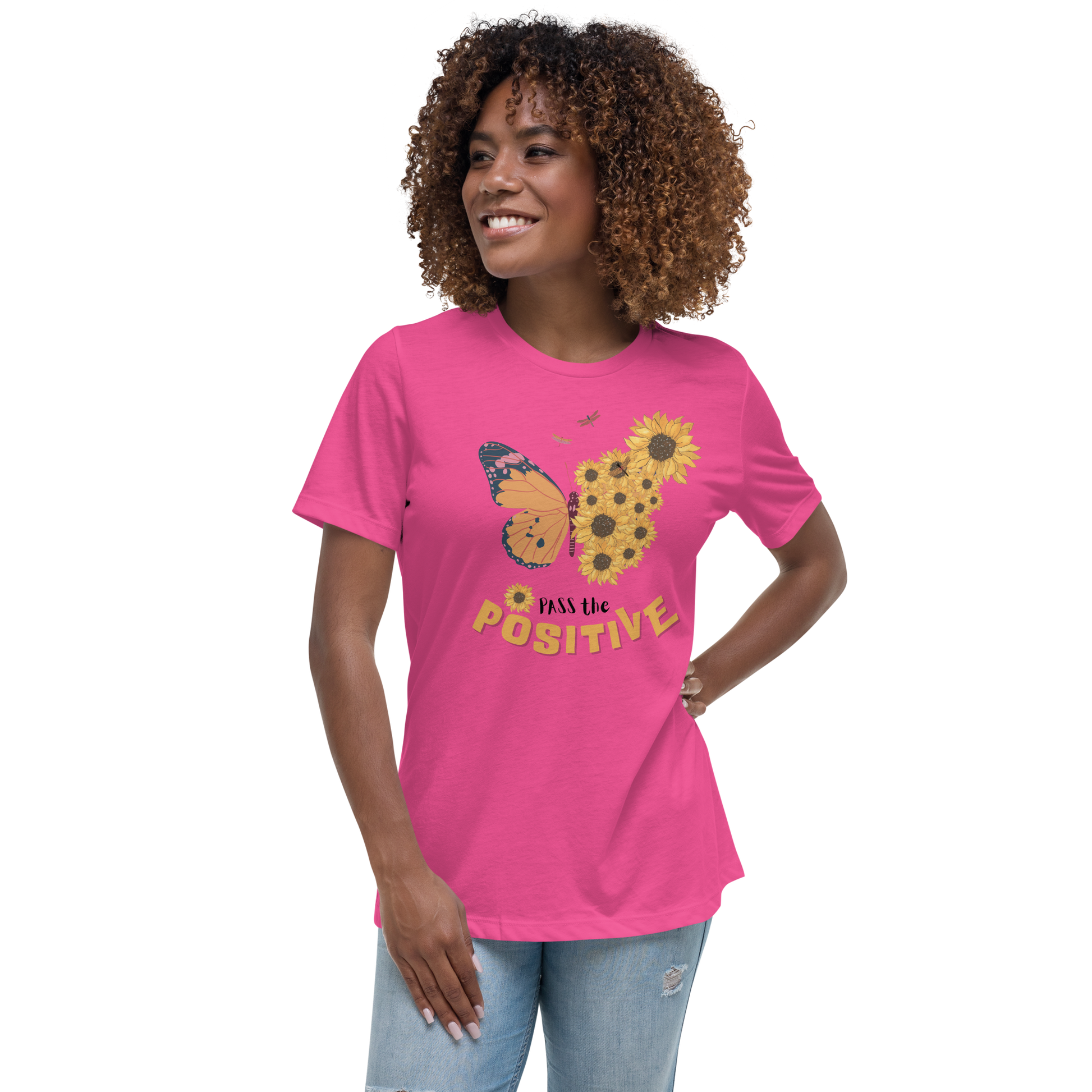 Cute Butterfly T-Shirt - Women's Relaxed  - Berry