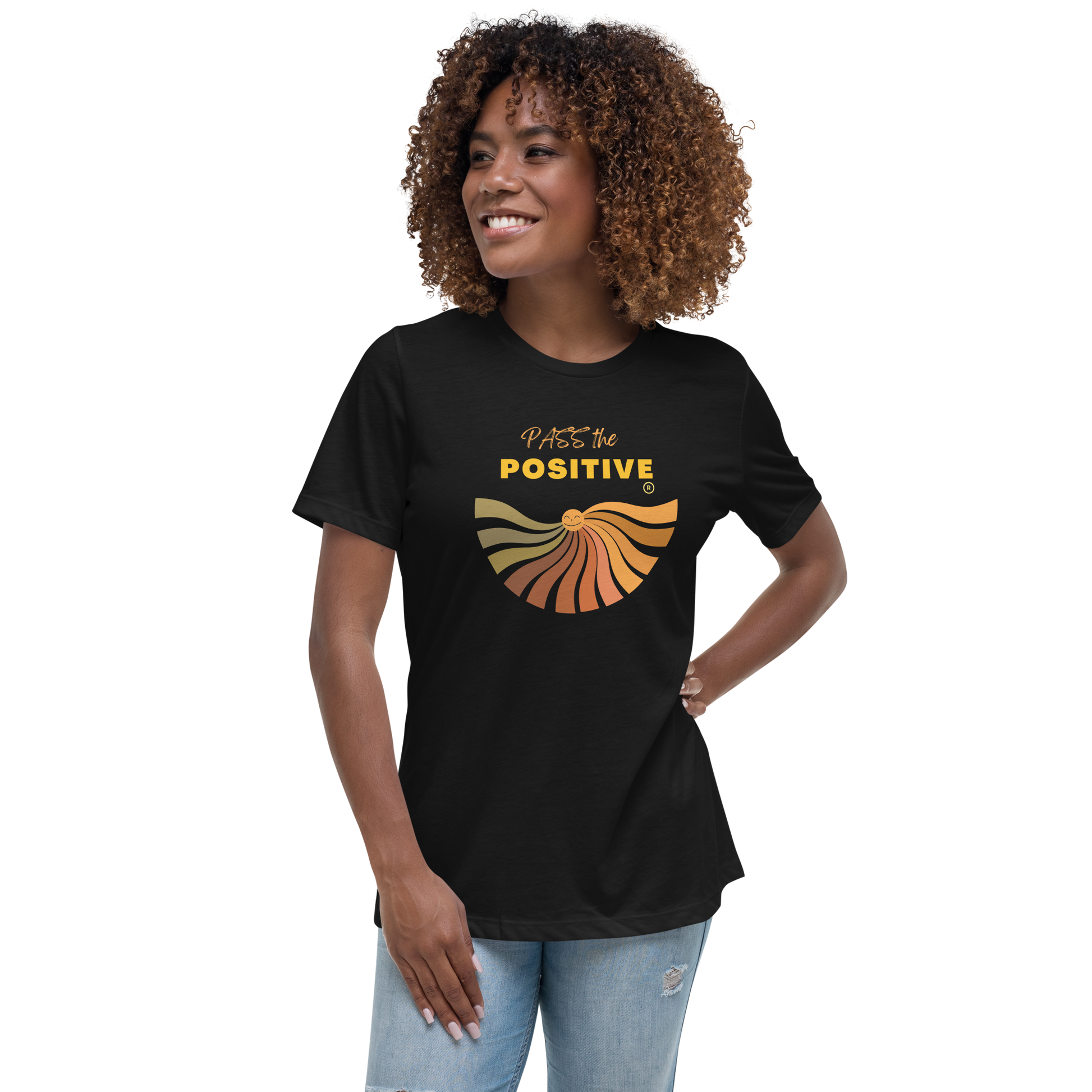 Aesthetic Sun T-Shirt - Women's Relaxed T-Shirt - Black