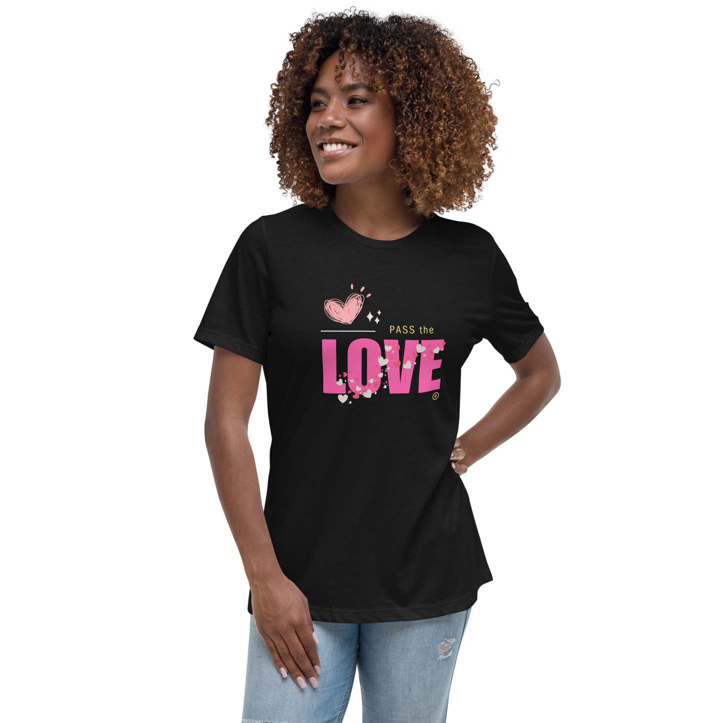 Pink Love T-Shirt - Women's Relaxed - Black