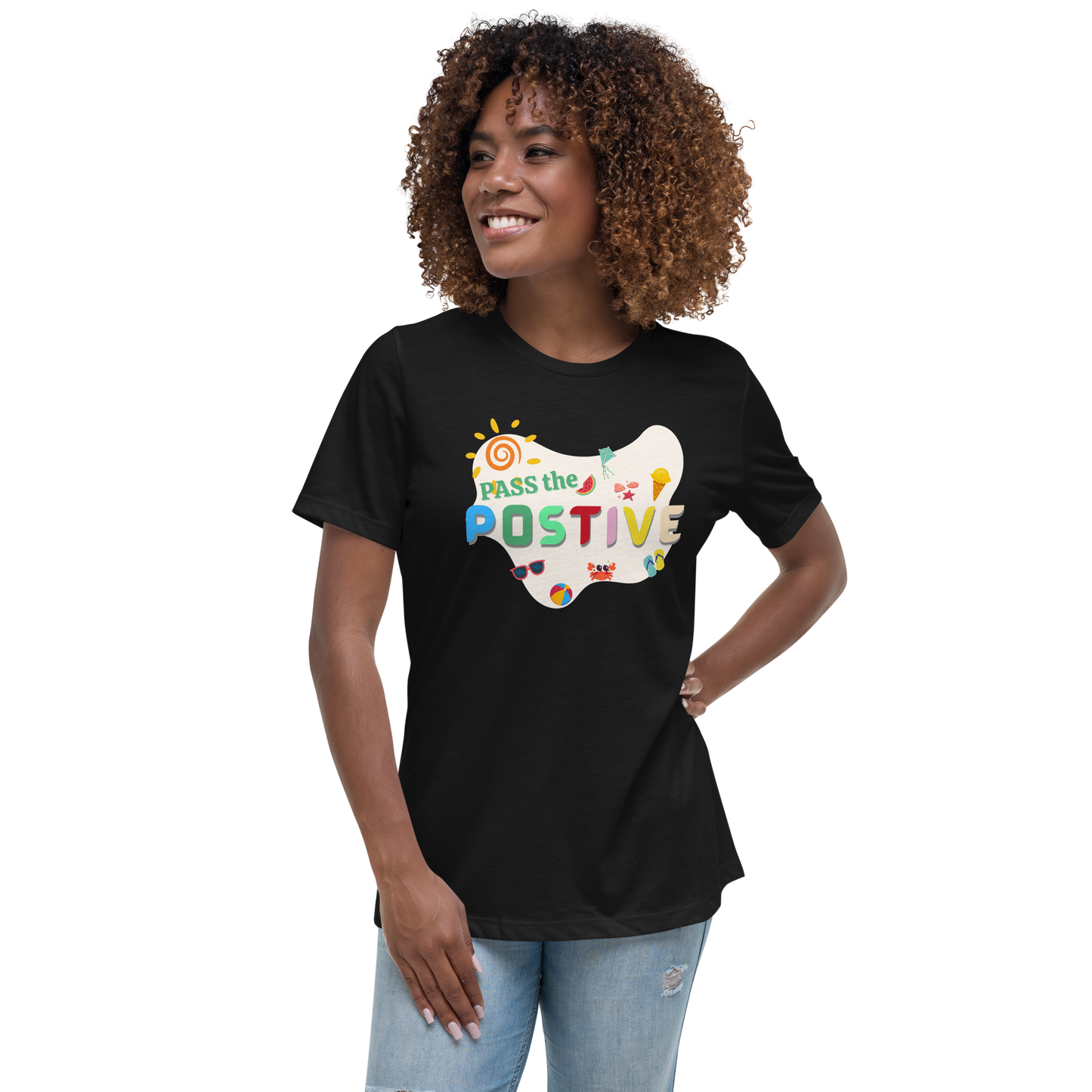 Breeze Beach T-Shirt – Women's Relaxed Fit - Black