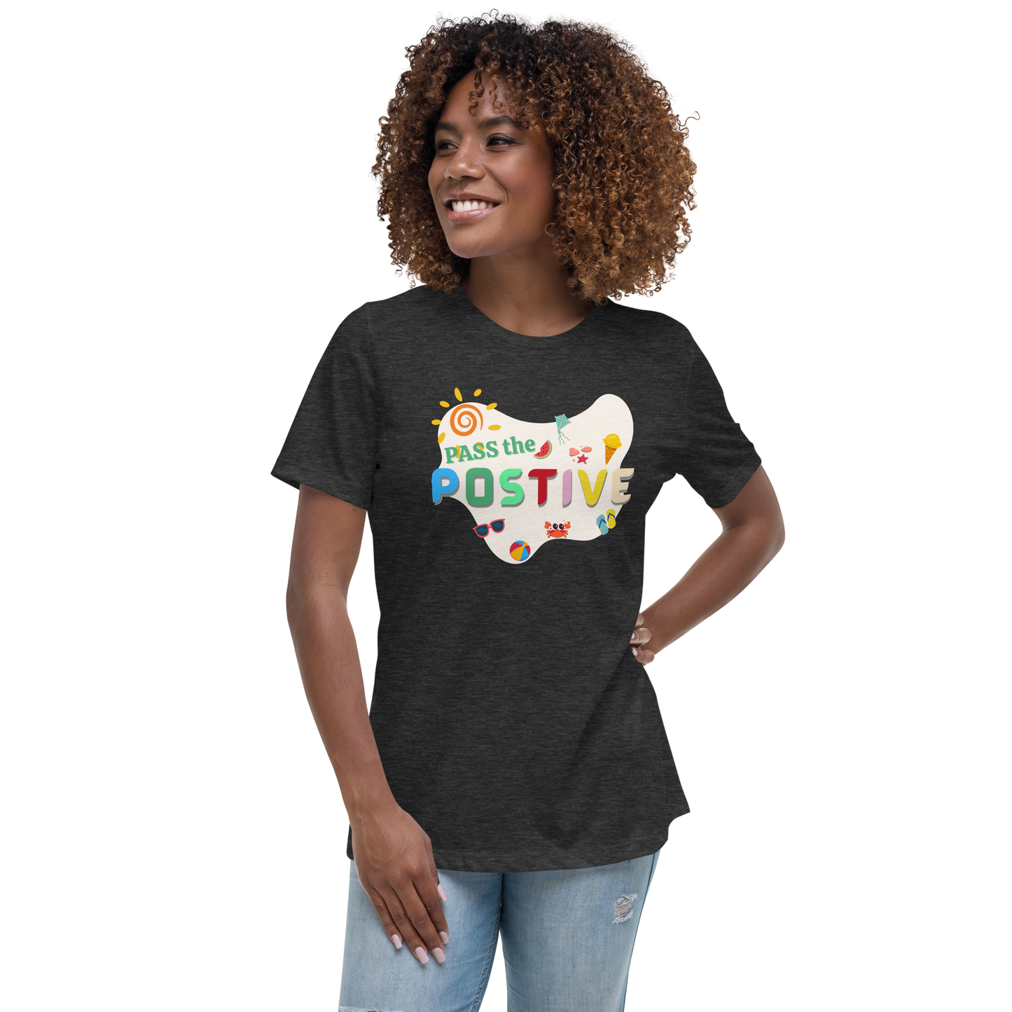 Breeze Beach T-Shirt – Women's Relaxed Fit - Grey Heather