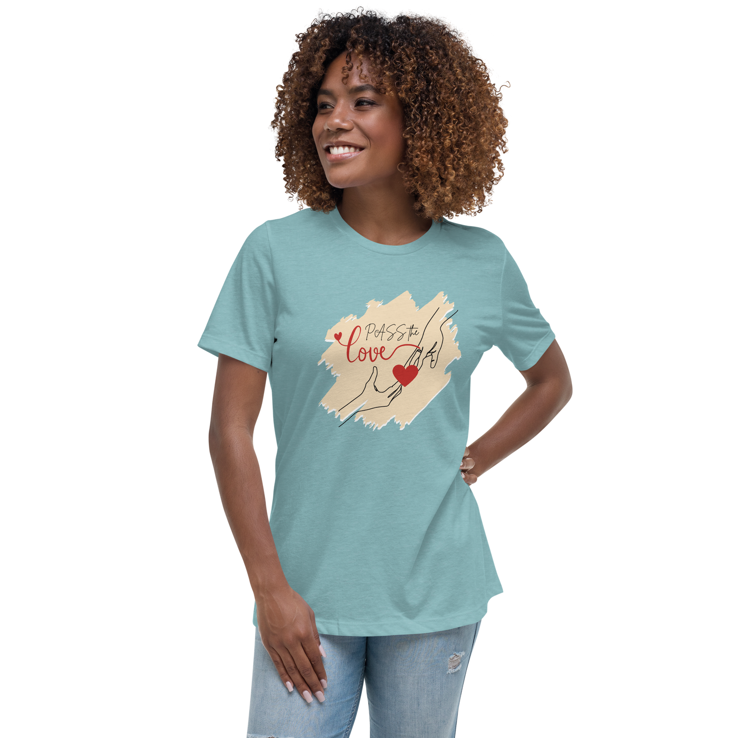 Couple T-Shirt - Women's Relaxed - Heather Blue Lagoon