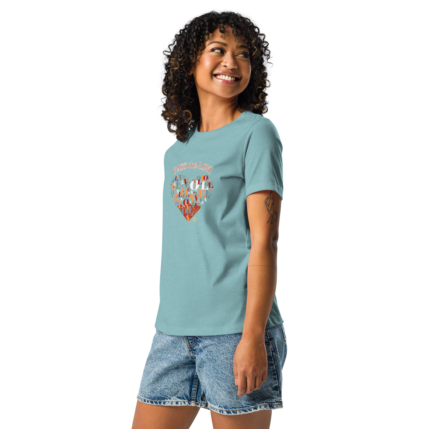 Heart T-Shirt - Women's Relaxed - Blue Lagoon