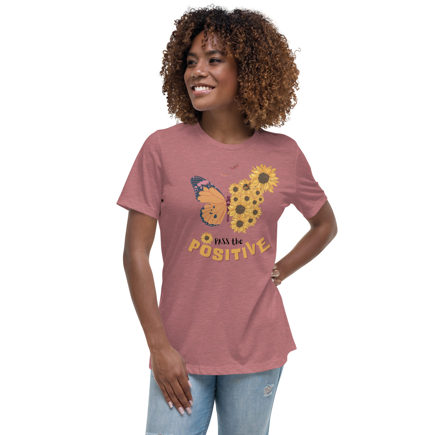 Cute Butterfly T-Shirt - Women's Relaxed - Heather Mauve