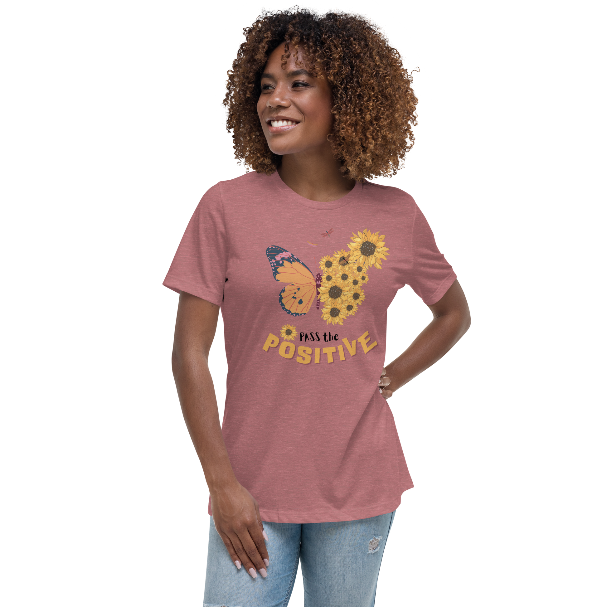 Cute Butterfly T-Shirt - Women's Relaxed  - Heather Mauve