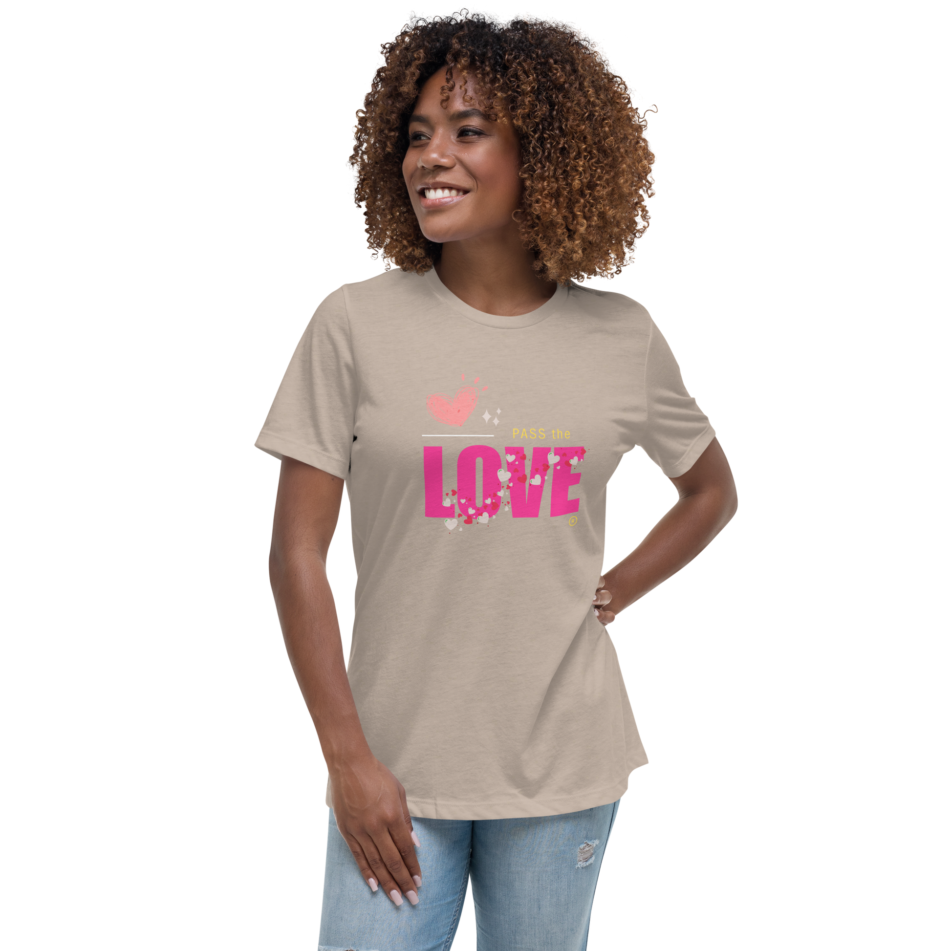 Pink Love T-Shirt - Women's Relaxed - Heather Stone