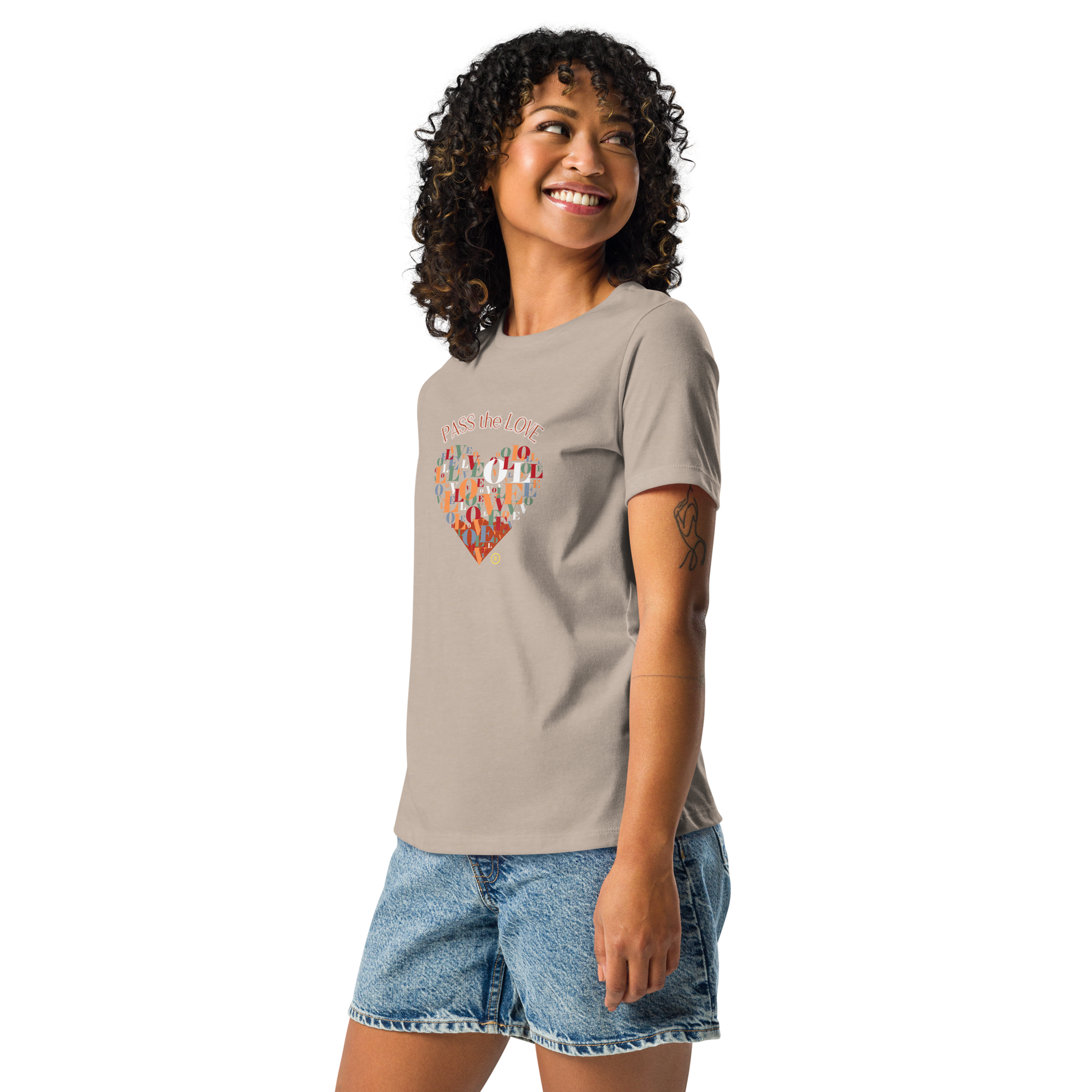Heart T-Shirt - Women's Relaxed - Heather Stone