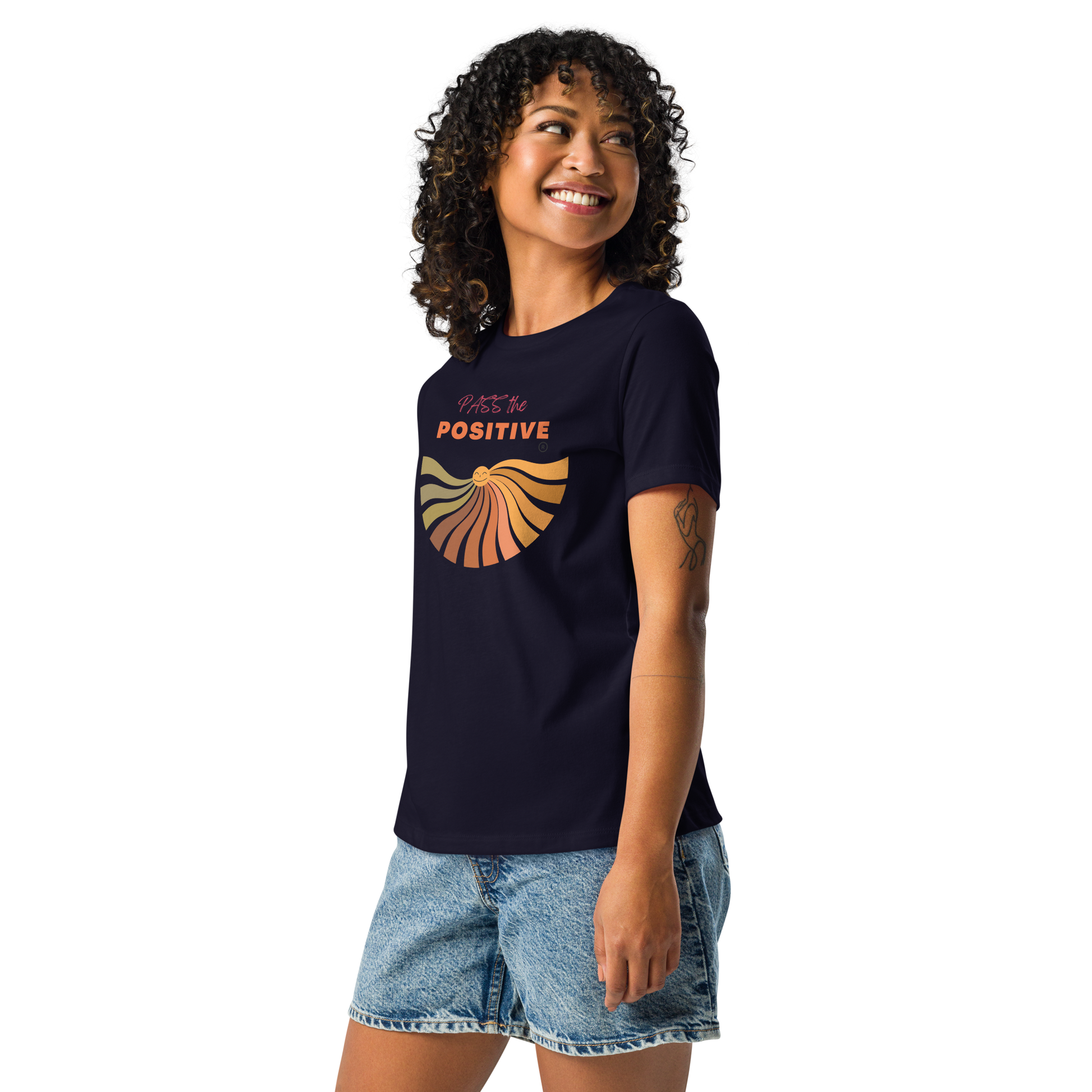 Happy Sun T-Shirt - Women's Relaxed - Navy