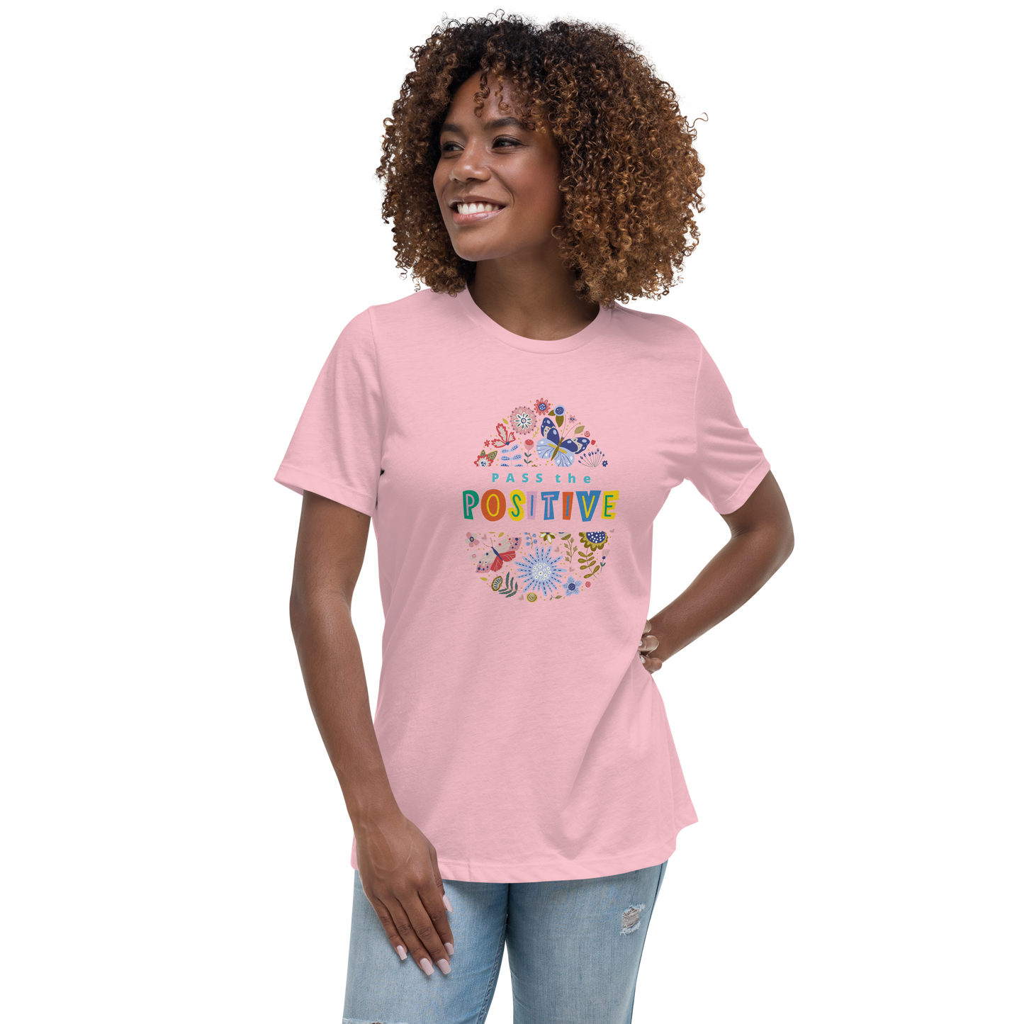 Women's Floral T-Shirt - Relaxed Fit - Pink