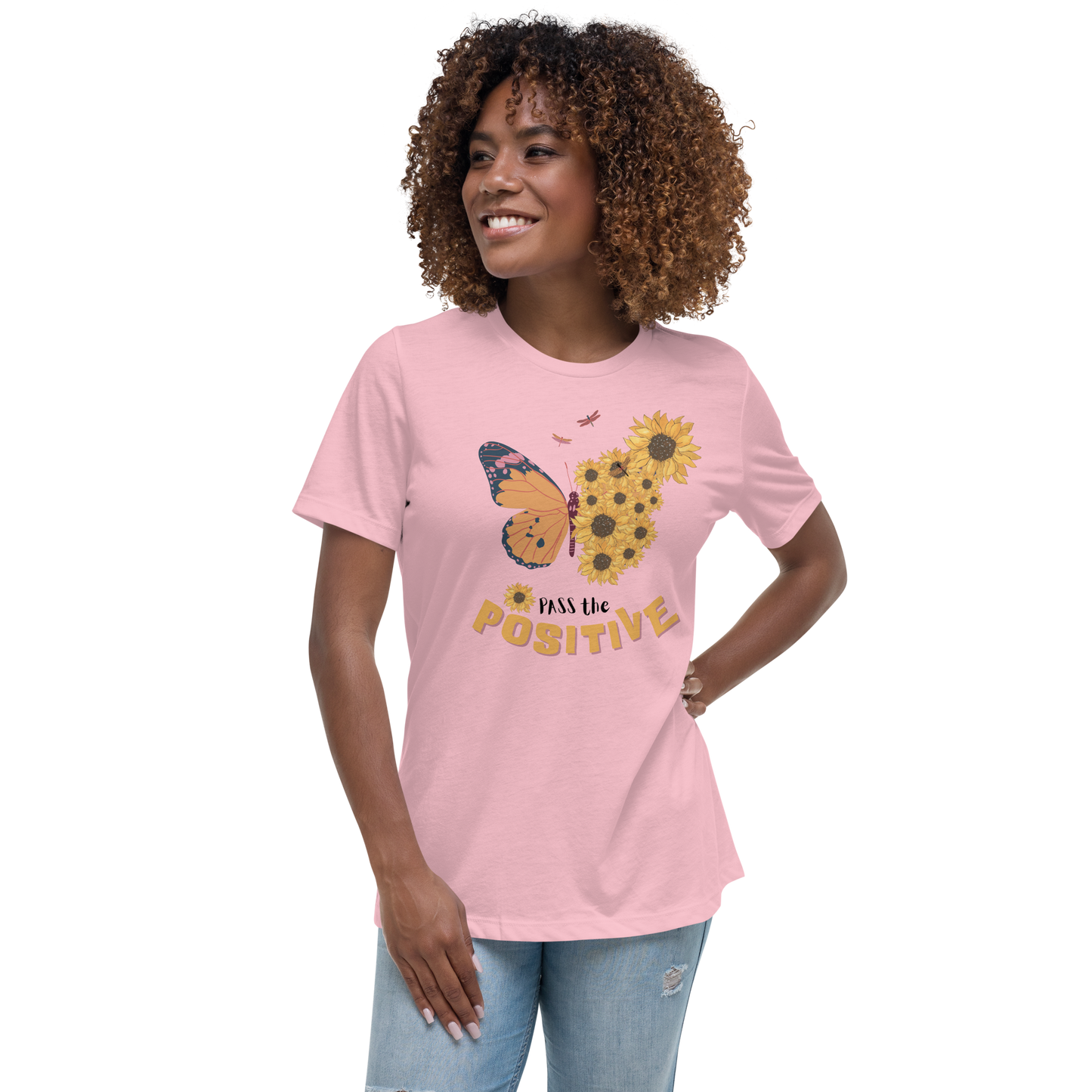 Cute Butterfly T-Shirt - Women's Relaxed - Pink