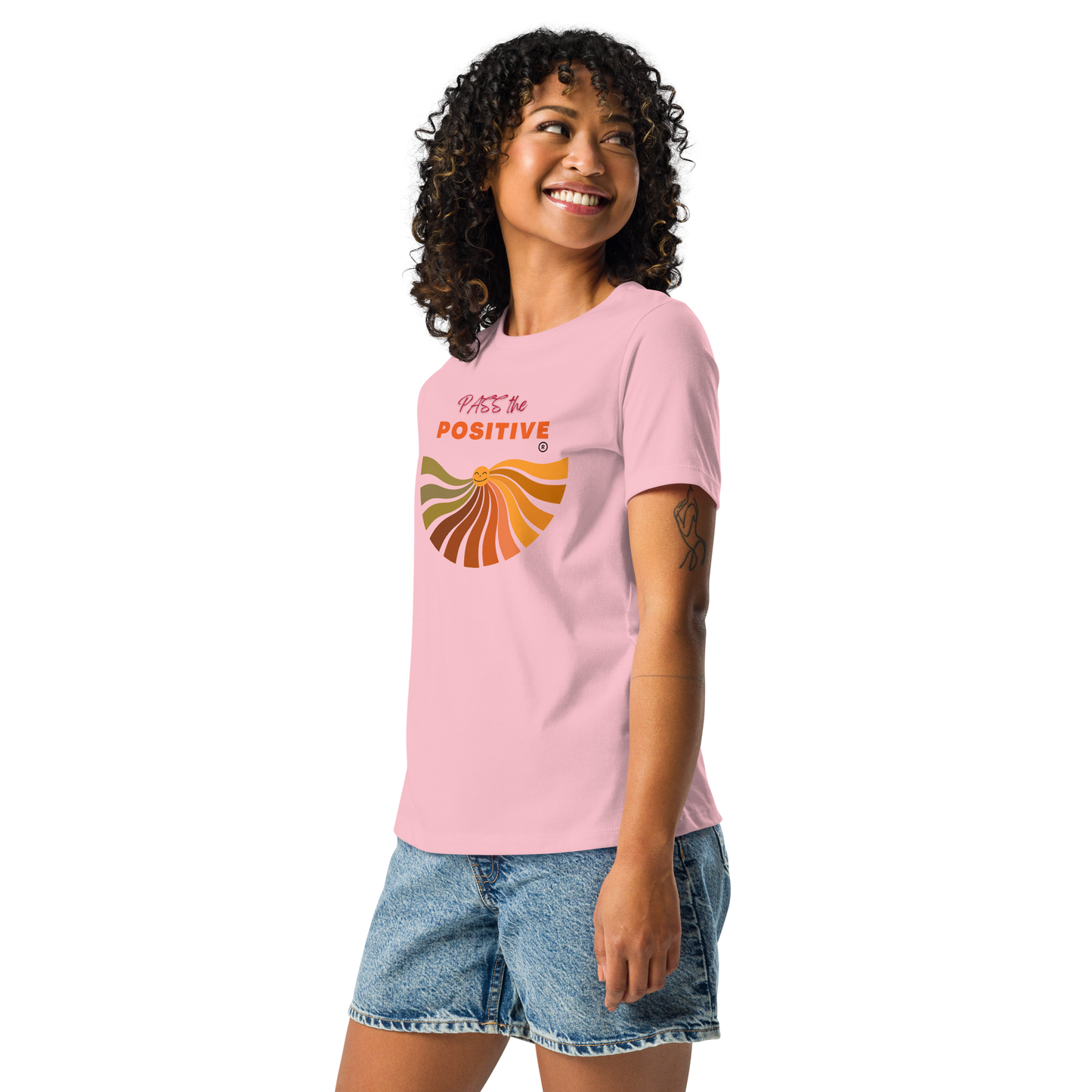 Happy Sun T-Shirt - Women's Relaxed - Pink
