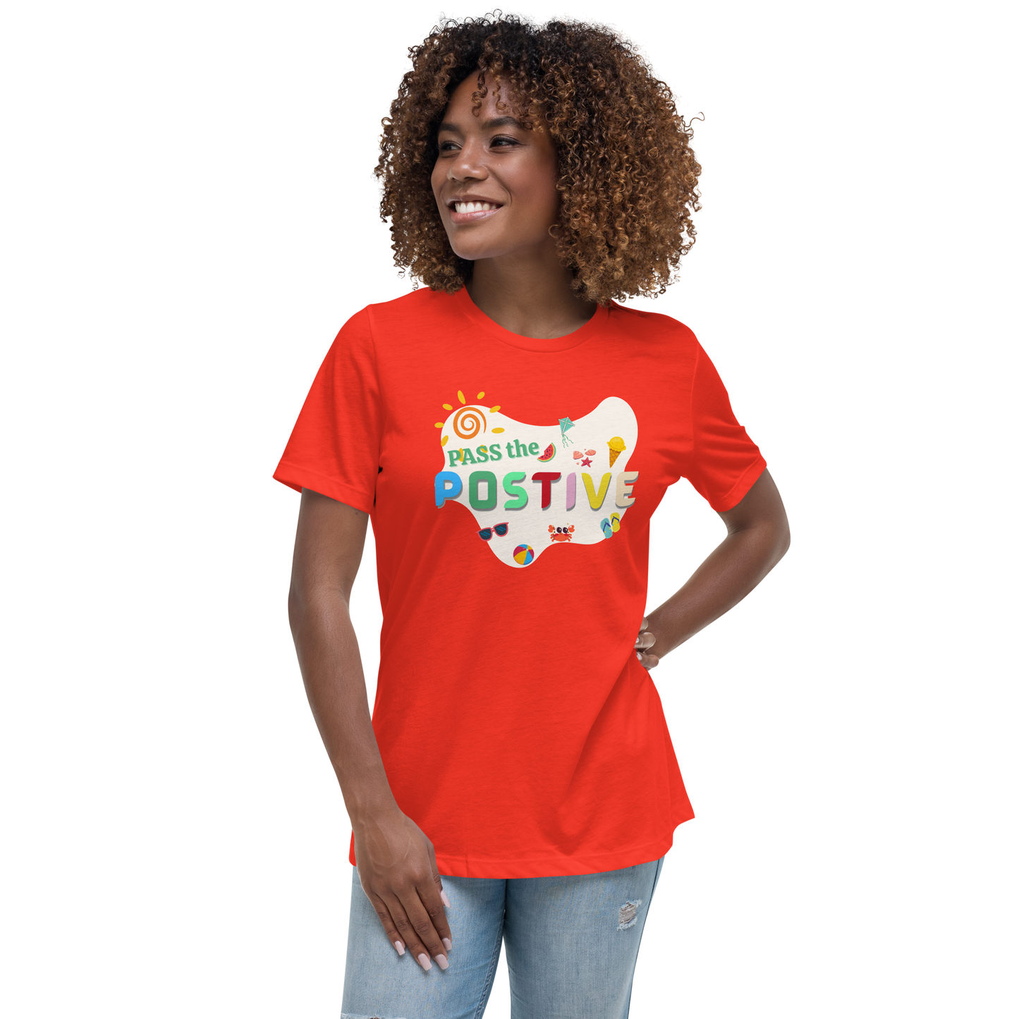 Breeze Beach T-Shirt – Women's Relaxed Fit - Poppy