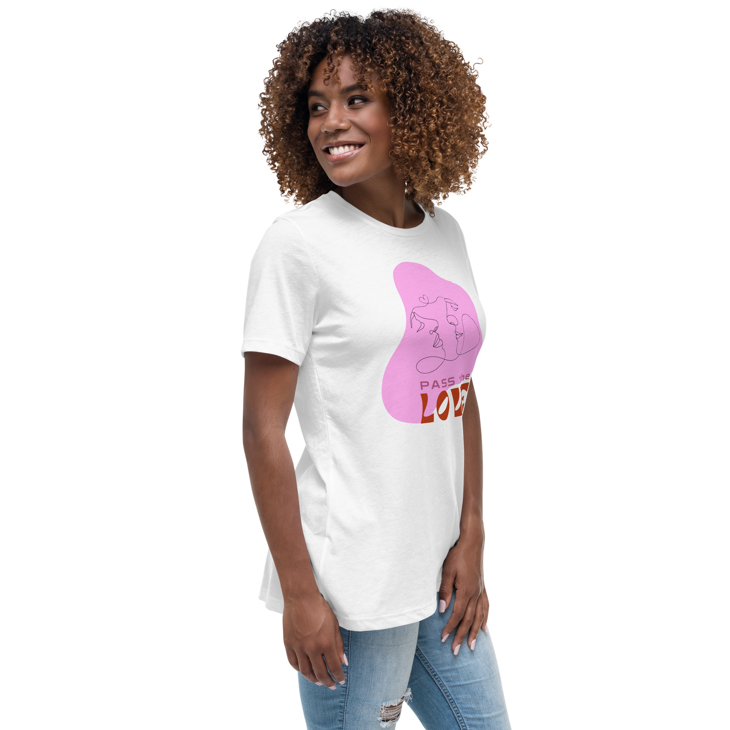 Kiss T-Shirt - Women's Relaxed - White