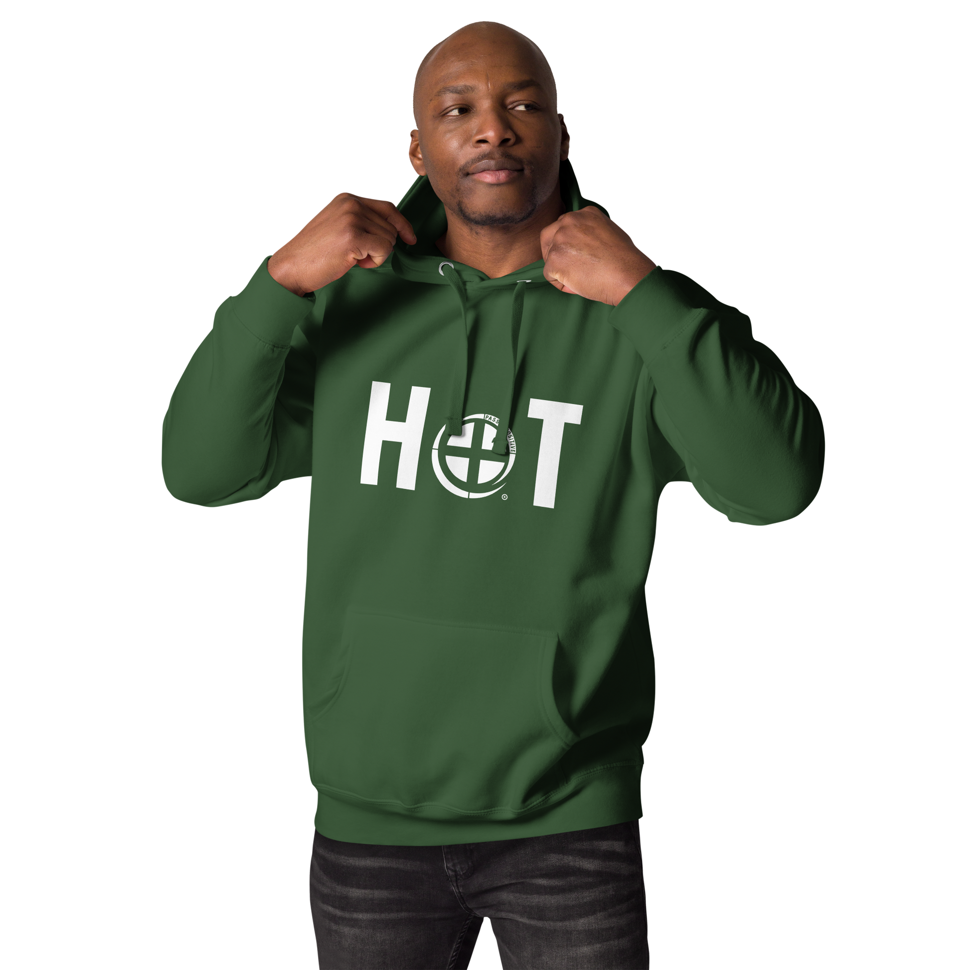 Hot Hoodie - Pass the Positive - Forest Green