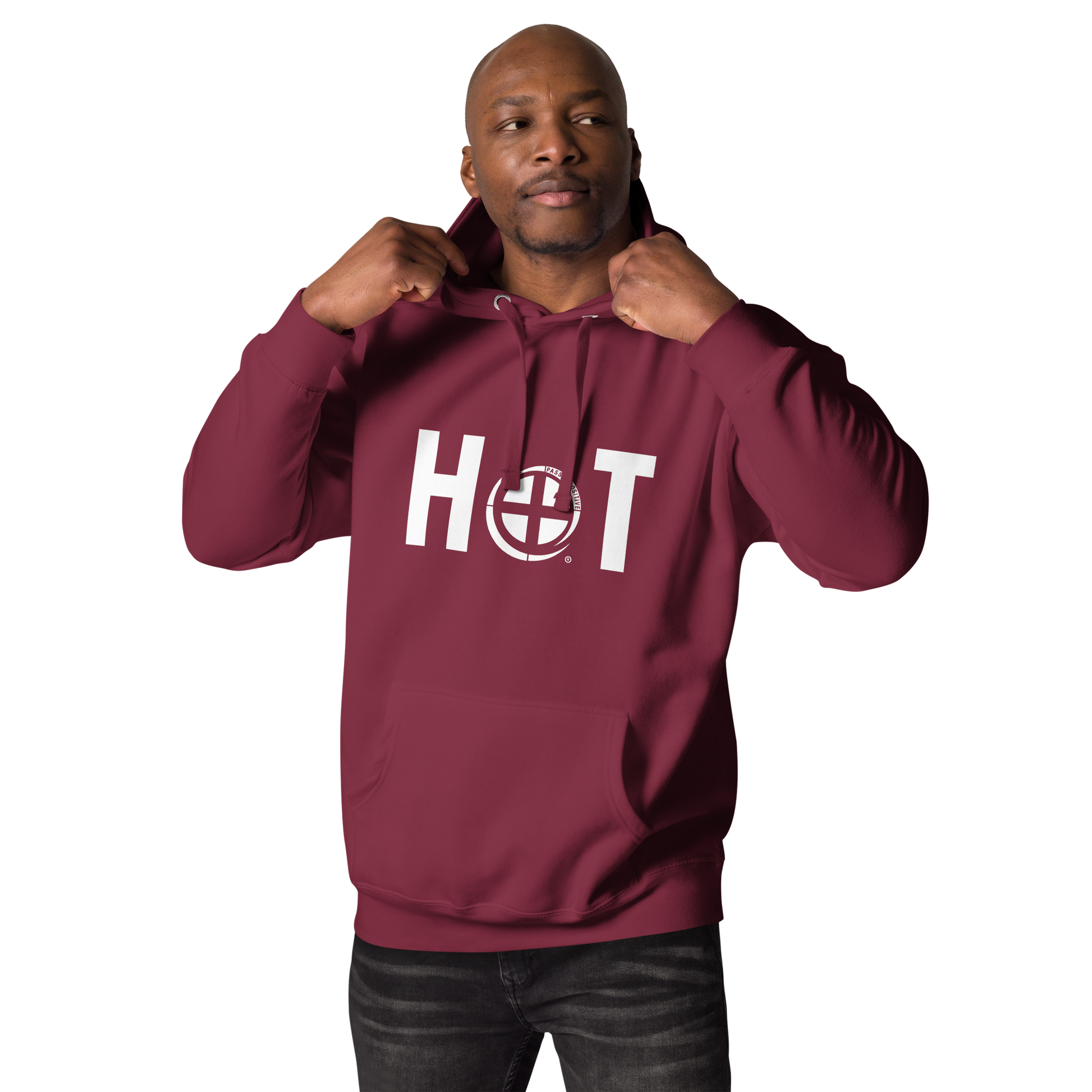 Hot Hoodie - Pass the Positive - Maroon