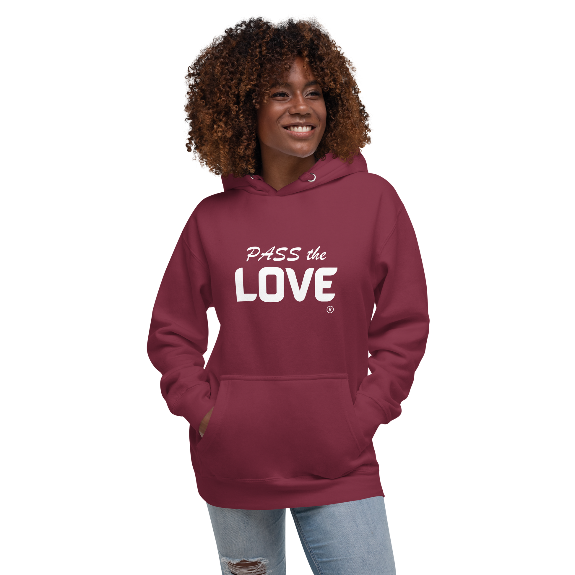 unisex-premium-hoodie-maroon-front-pass-the-love