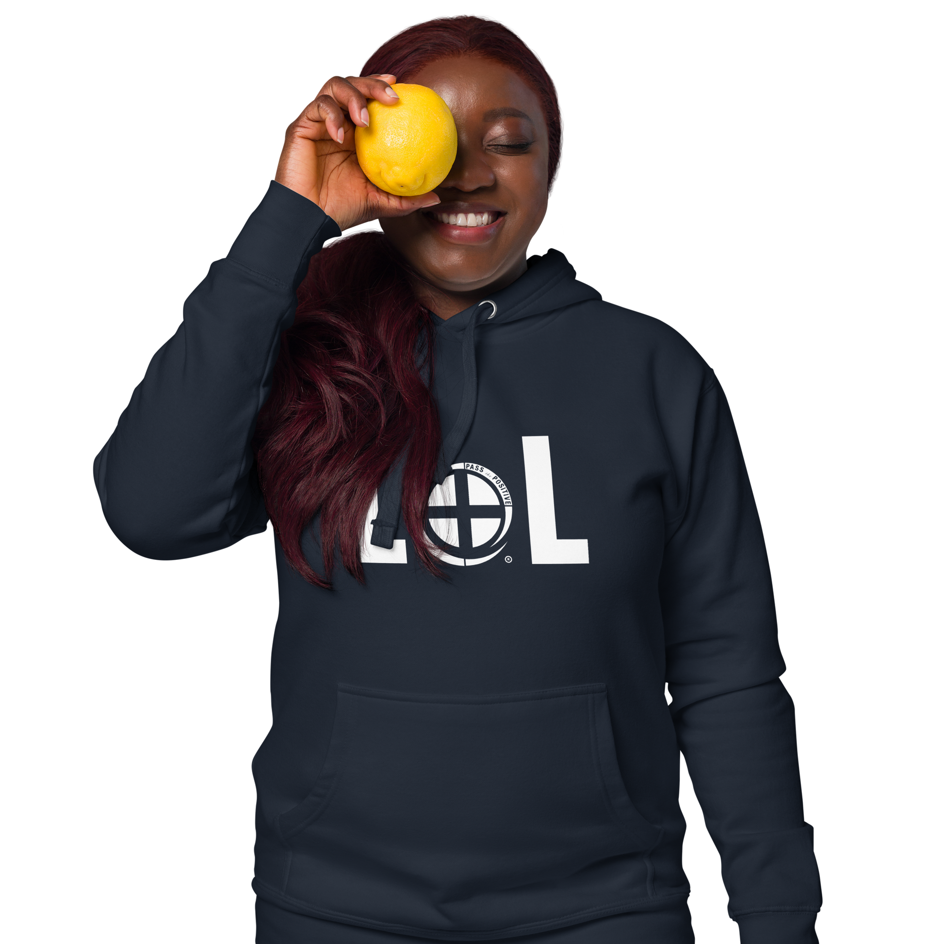 LOL Hoodie - Pass the Positive - Navy Blazer