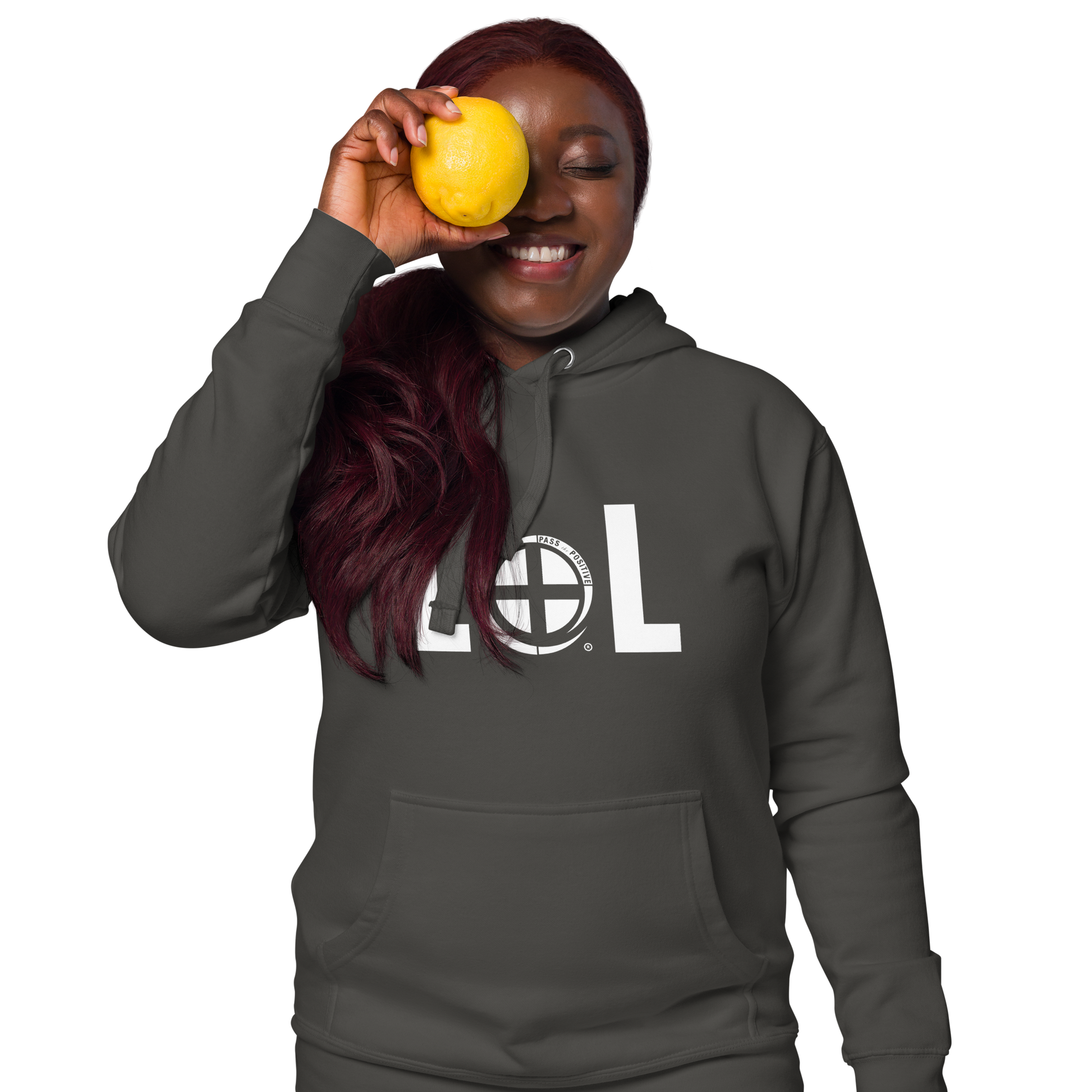 LOL Hoodie - Pass the Positive - Vintage Black