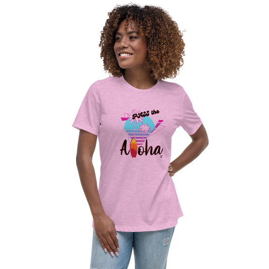 Gloomy Surfing T-Shirt - Women's Relaxed Tee - Heather Prism Lilac